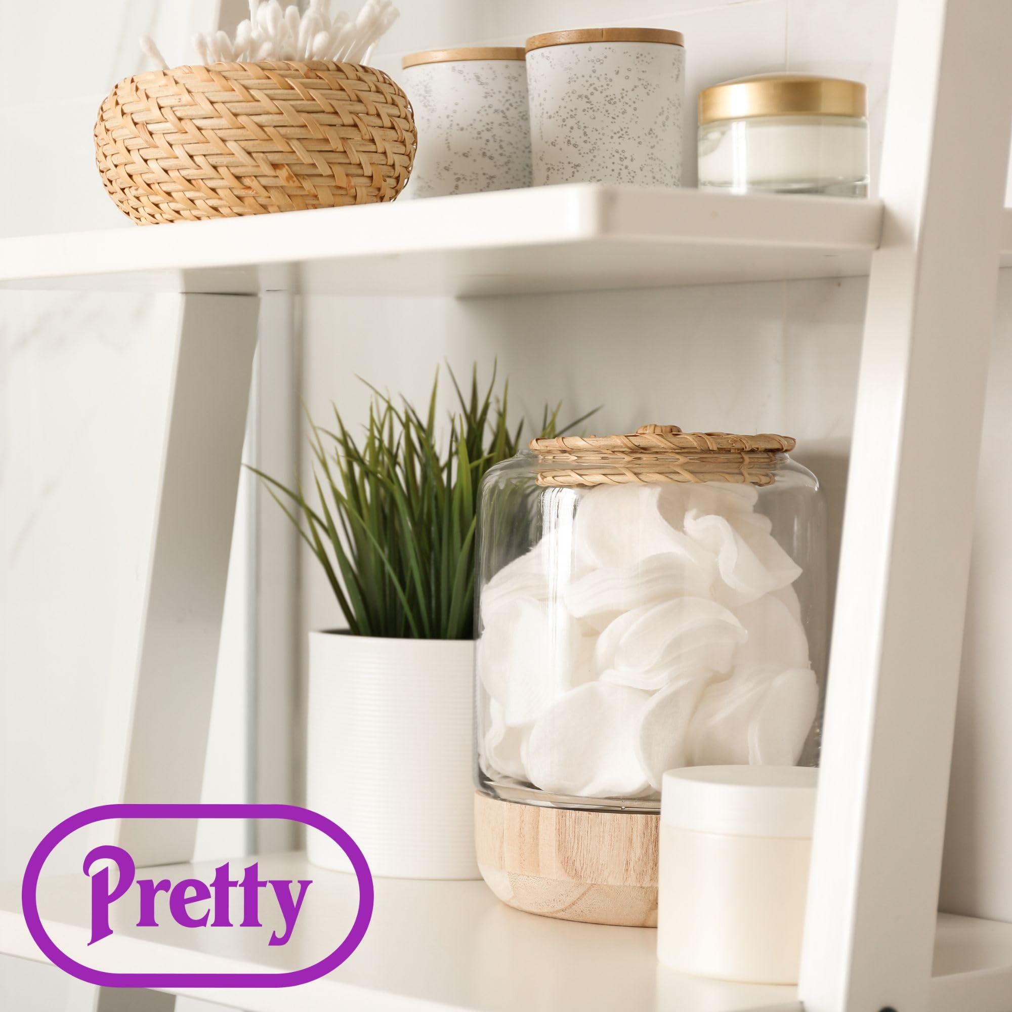 Pretty 50 Large Oval Cotton Cosmetic Pads - Lint Free, Non Fleecing for Makeup Removal 5