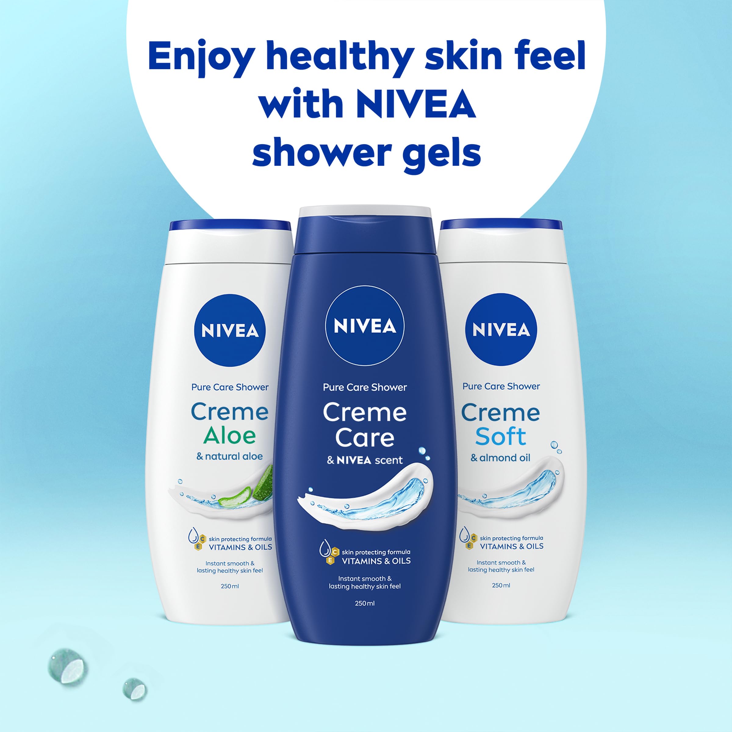 NIVEA Crème Care Shower Cream Body Wash with Vitamin C, E, and Precious Oils (250 ml) 7
