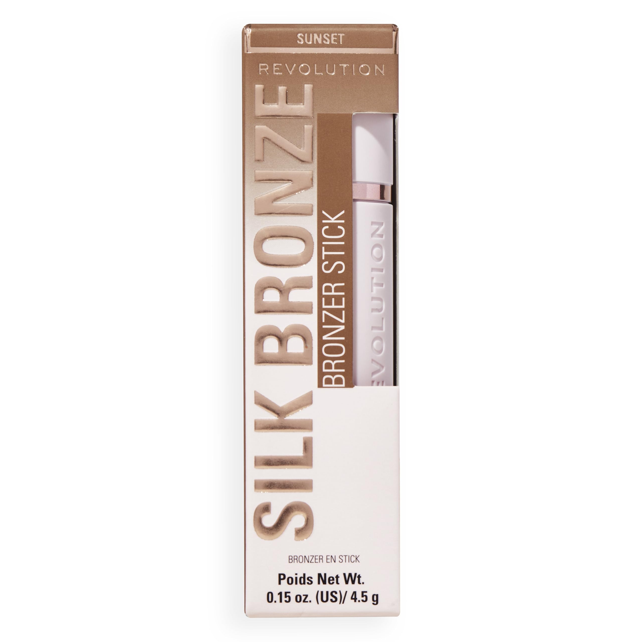 Revolution Skin Silk Bronzer Stick - Cream-to-Powder Buildable Colour for Cheek, Eye, & Lip (Medium Sunset, 4.5g) 4
