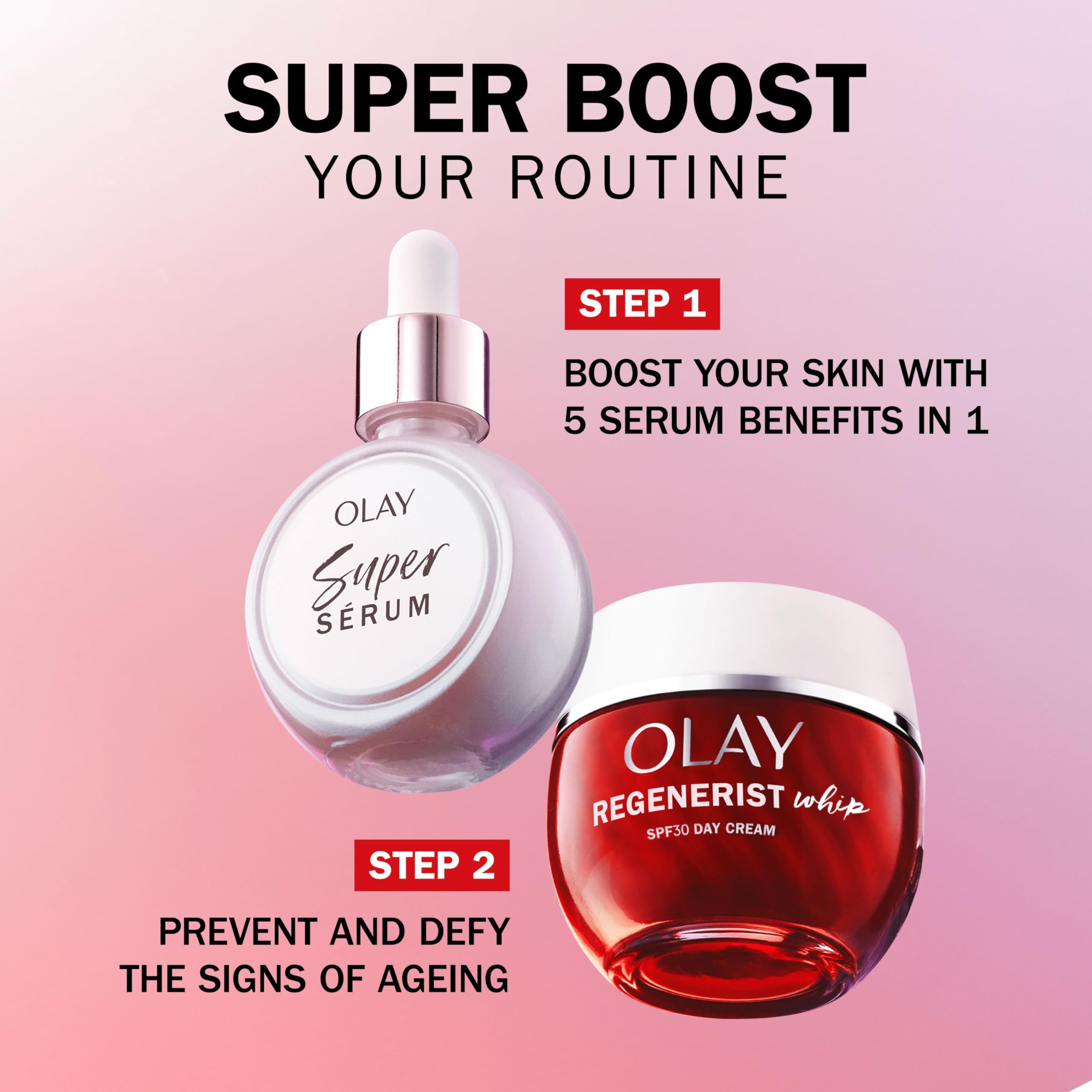 Olay Regenerist Whip Day Face Cream with SPF 30 Lightweight Anti-Wrinkle & Firming 8