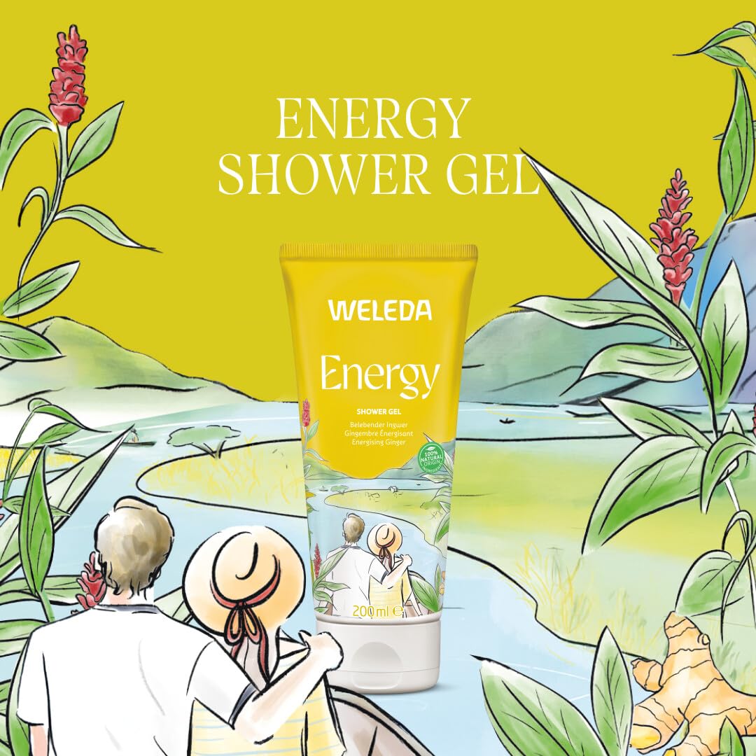 WELEDA Aroma Energy Vegan Shower Gel with Ginger, Citronella & Cedar - 200 ml
