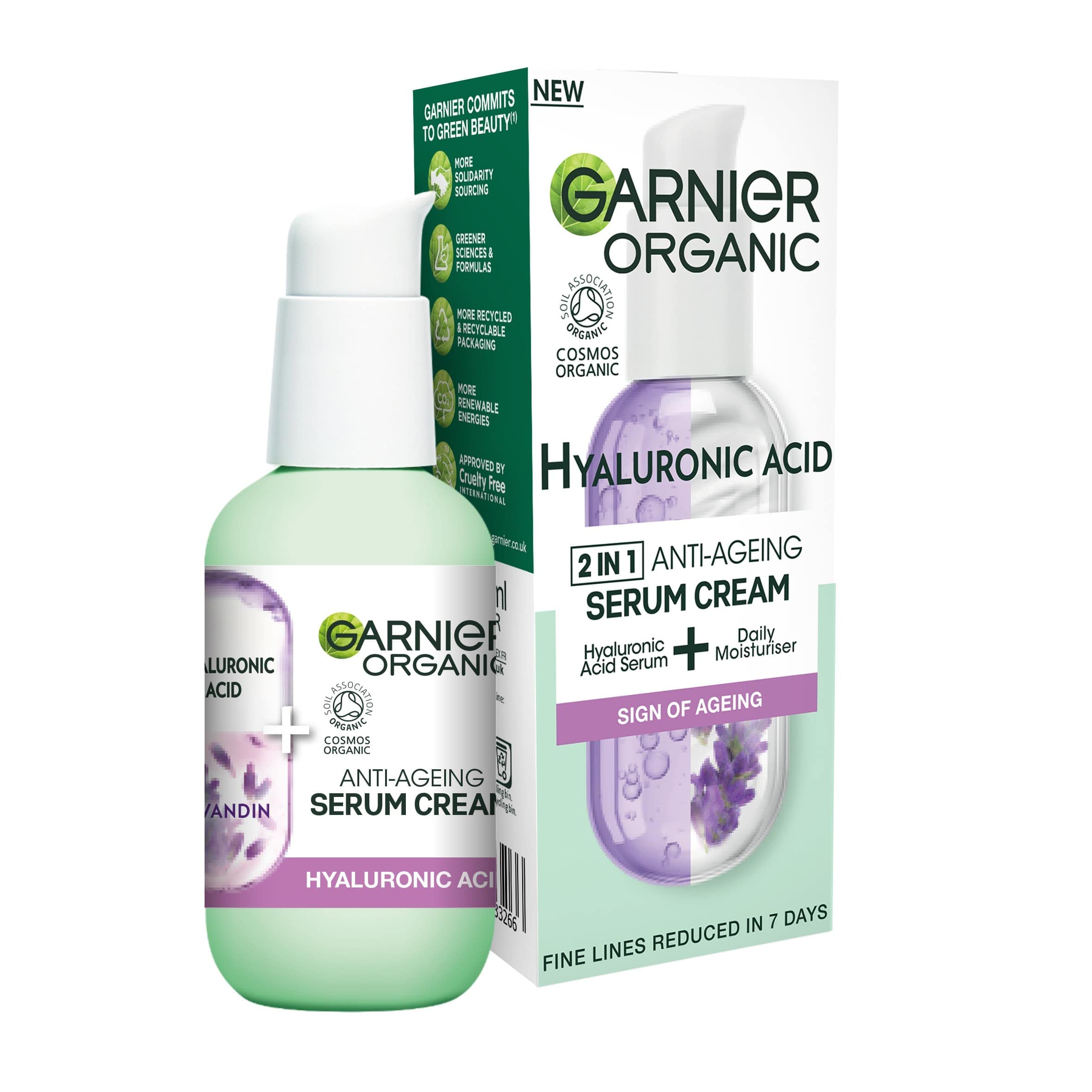 Garnier Organic Lavandin & Hyaluronic Acid Serum Cream 2in1 Replumping Anti-Ageing