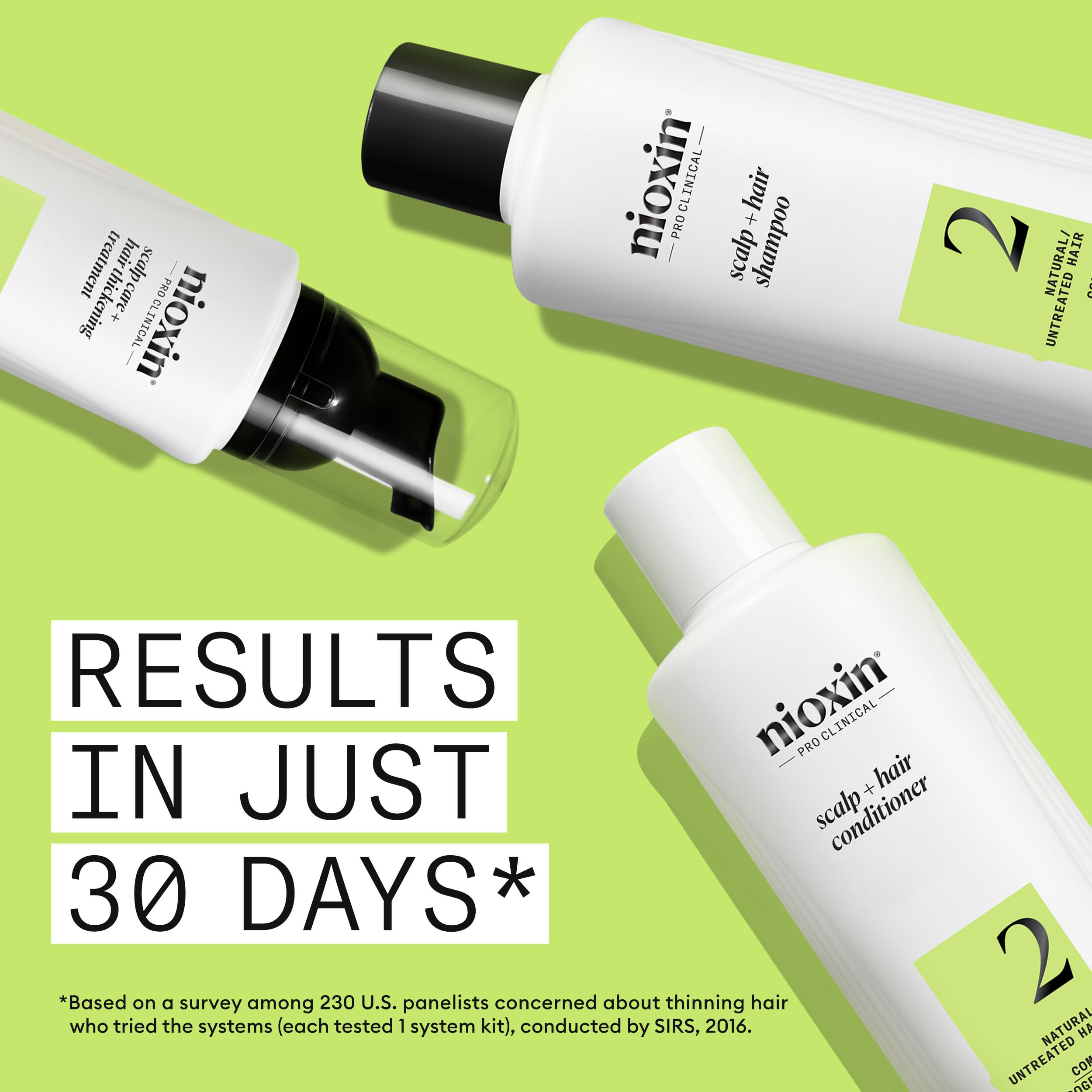 Nioxin Scalp + Hair Thickening System 2 Kit - Haarverdichtungssystem für natürliches Haar mit fortschreitender Ausdünnung - Shampoo, Spülung &amp; Kopfhautbehandlung (150+150+40ml) 3