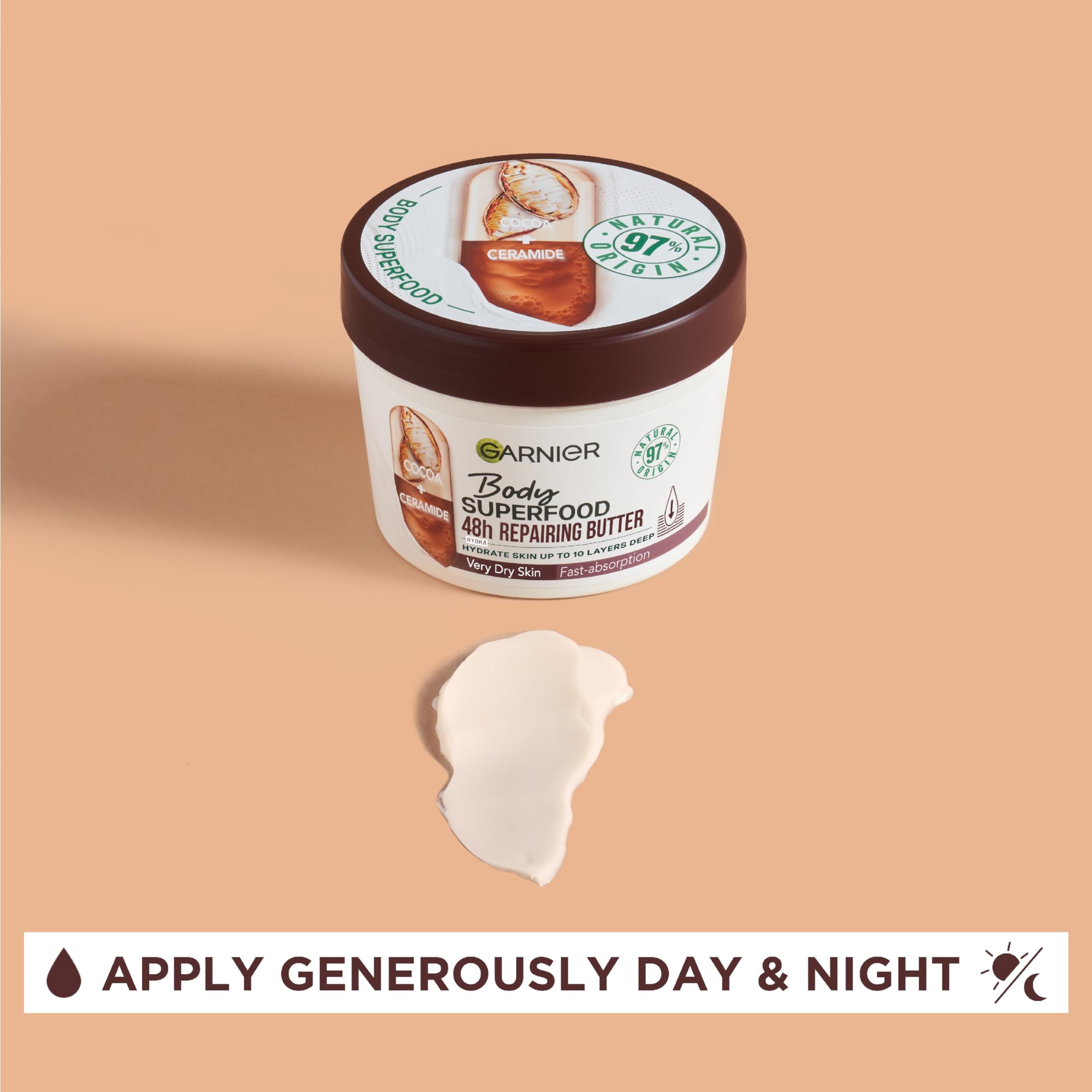 Garnier Body Superfood, reparierende Körperbutter, mit Kakao und Ceramiden, Körper 5