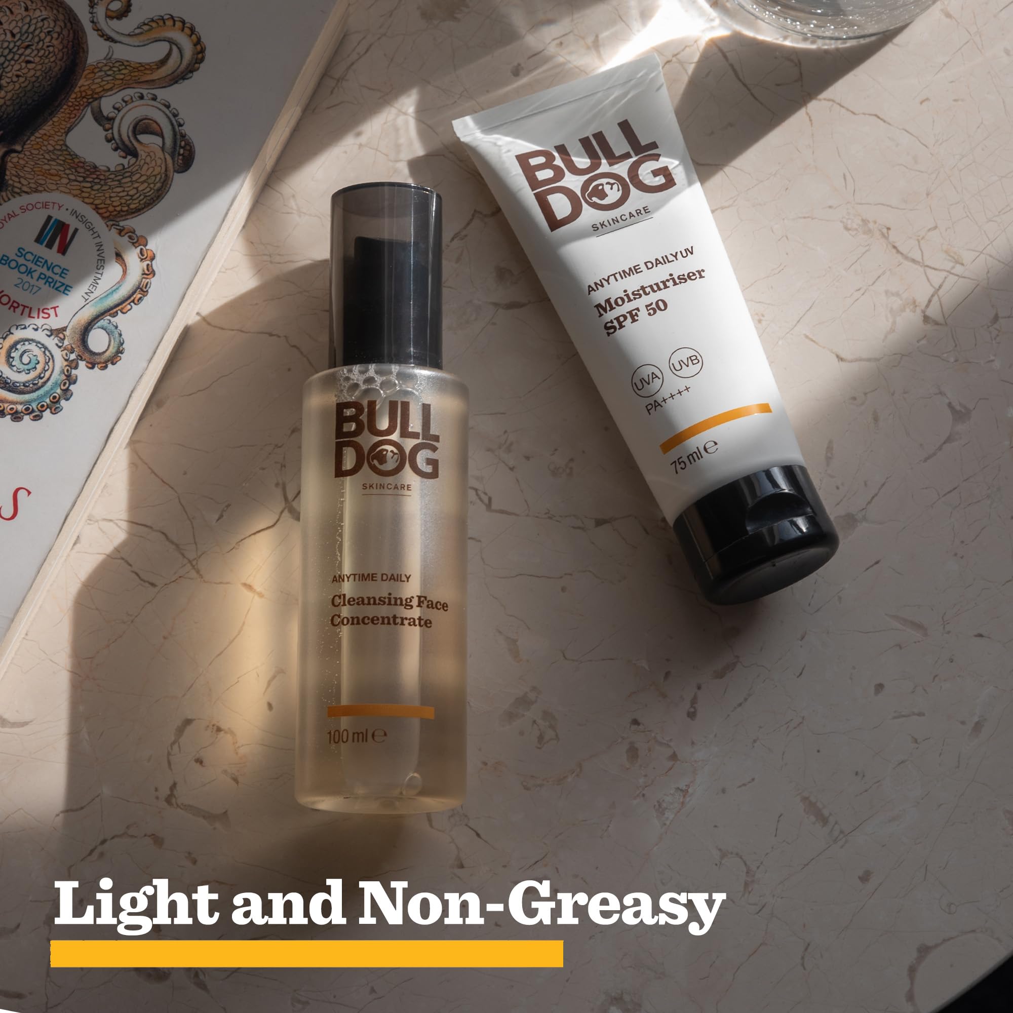 BULLDOG SKINCARE Anytime Tages-UV-Feuchtigkeitscreme LSF 50 für Männer 75 ml, Safrangelb 3