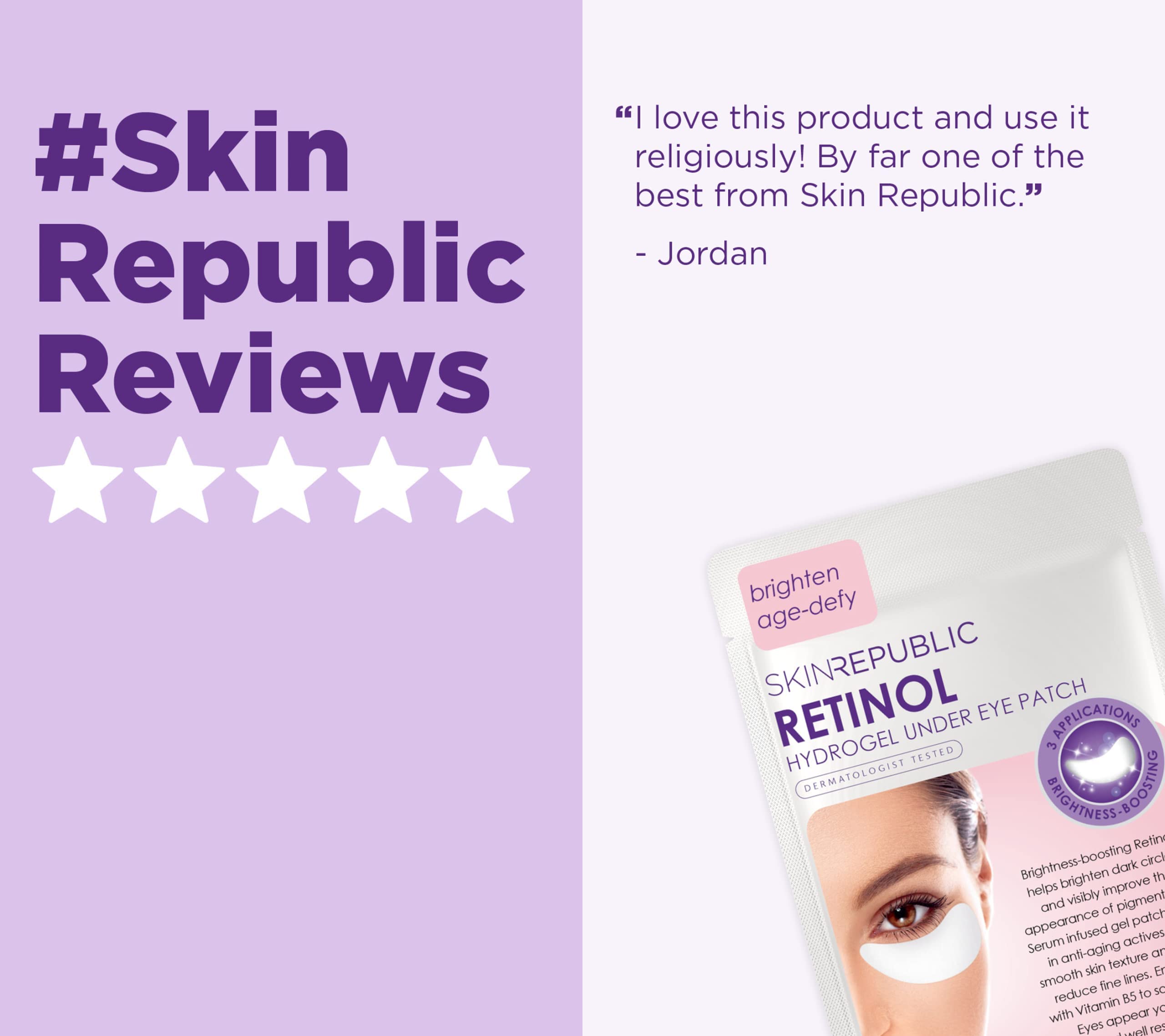 Skin Republic Retinol Hydrogel Under Eye Patches (3 Pairs) | Reduces Wrinkles, Dark Circles & Puffiness 4