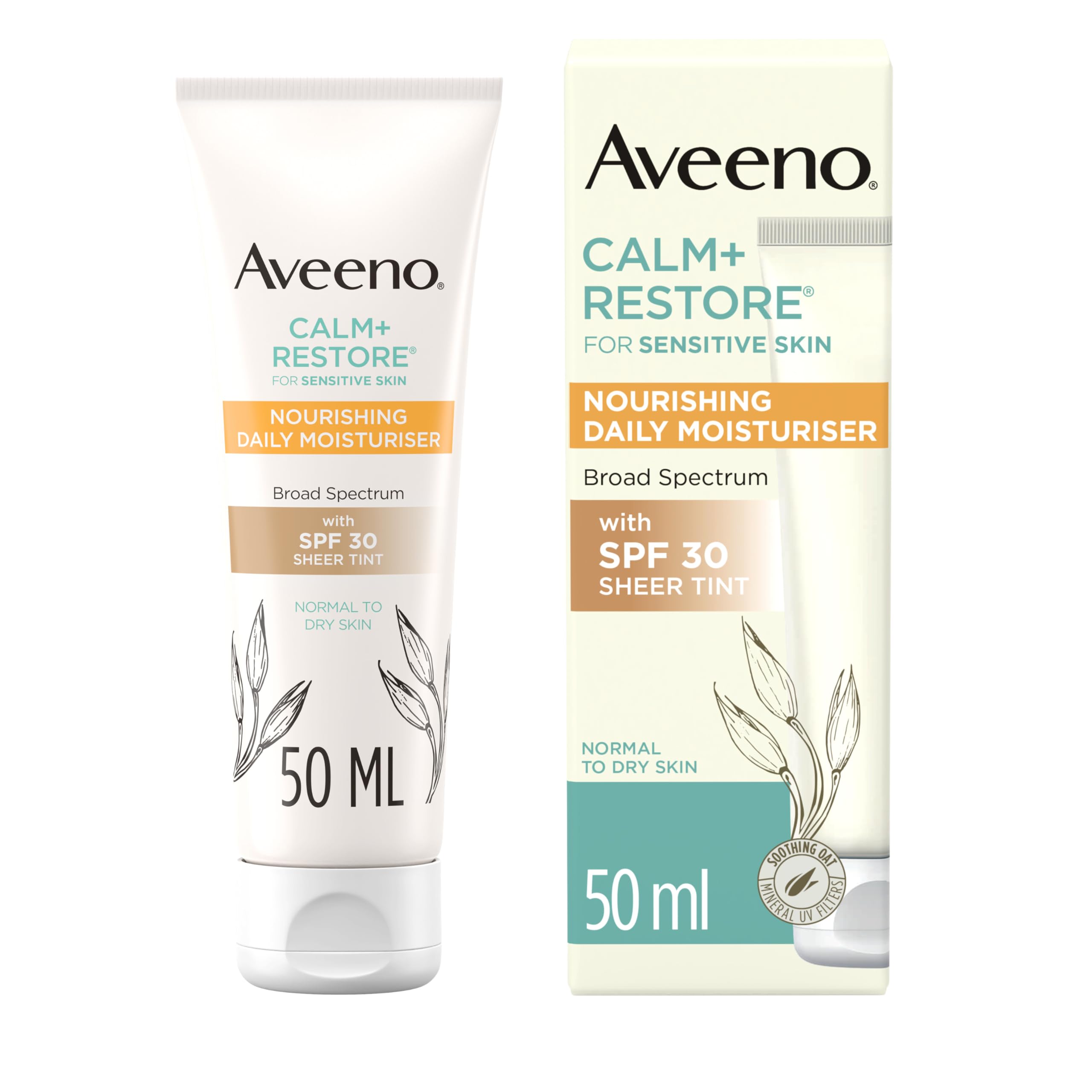 AVEENO Face CALM+RESTORE Nährende Tagescreme mit LSF 30 (1 x 50 ml)