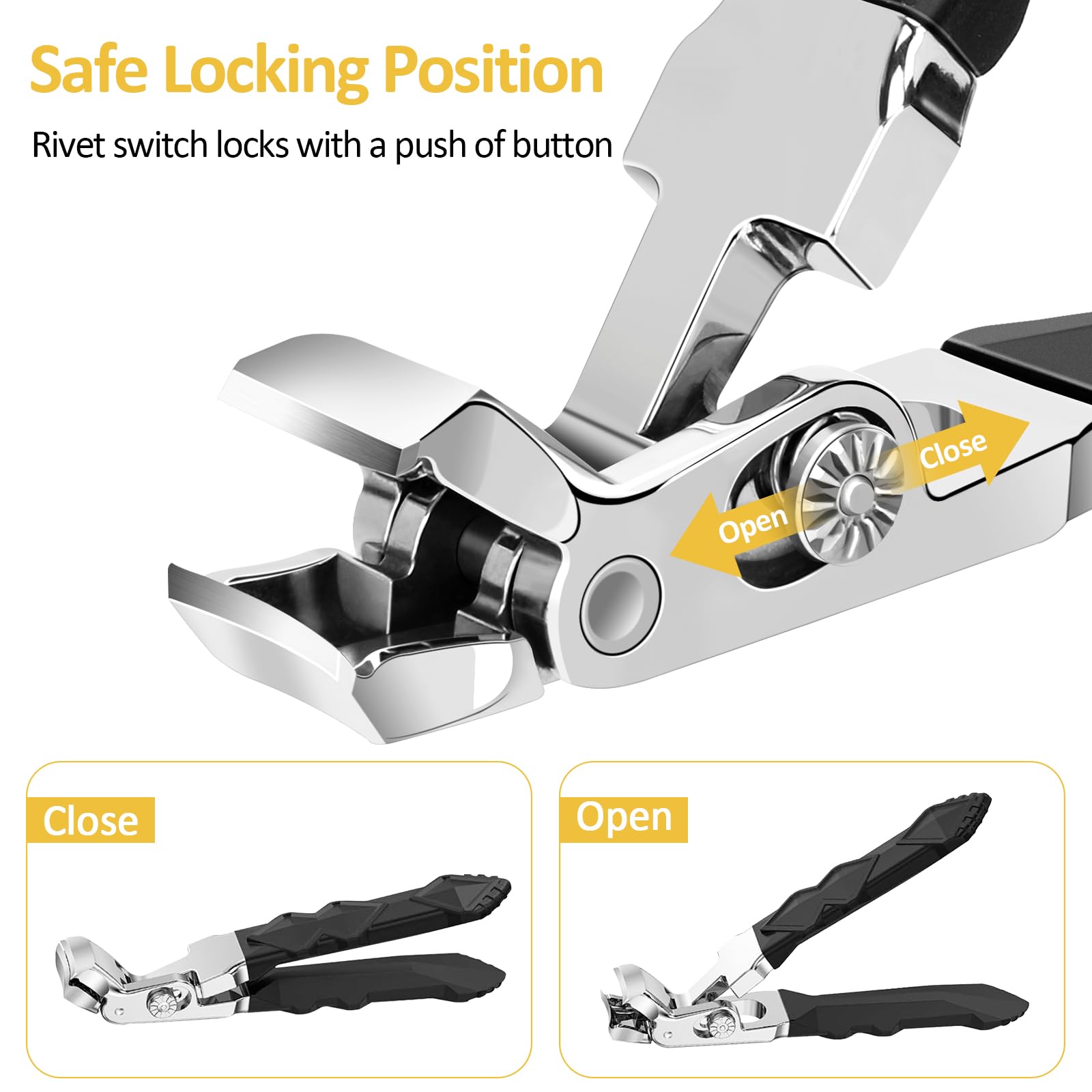Euqvunn Ergonomic Angled Head Nail Clippers for Thick Nails with Catcher 6