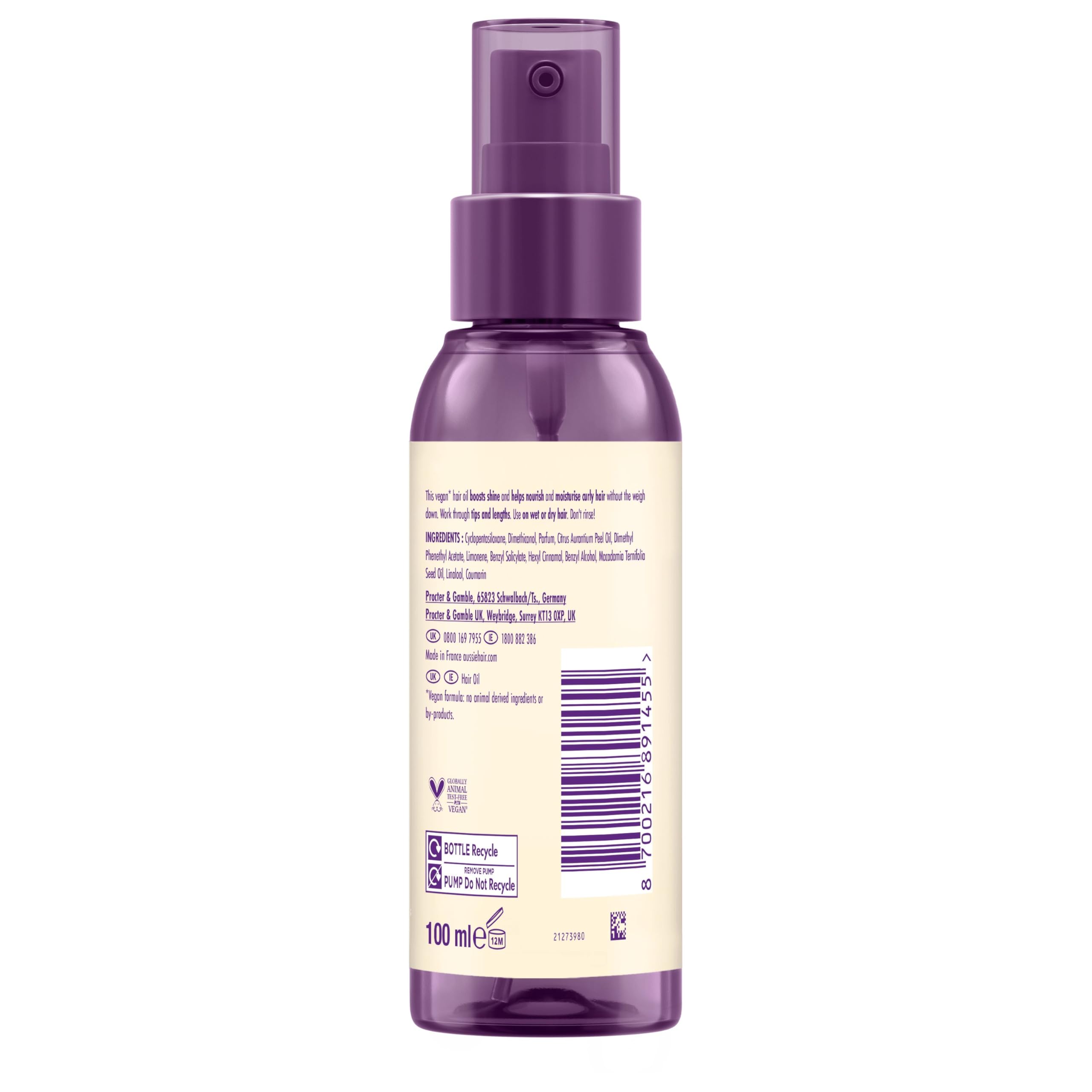 Aussie Work That Curl Lightweight Multi-Tasking Hair Serum Oil 100ml for Bouncy Curls 9