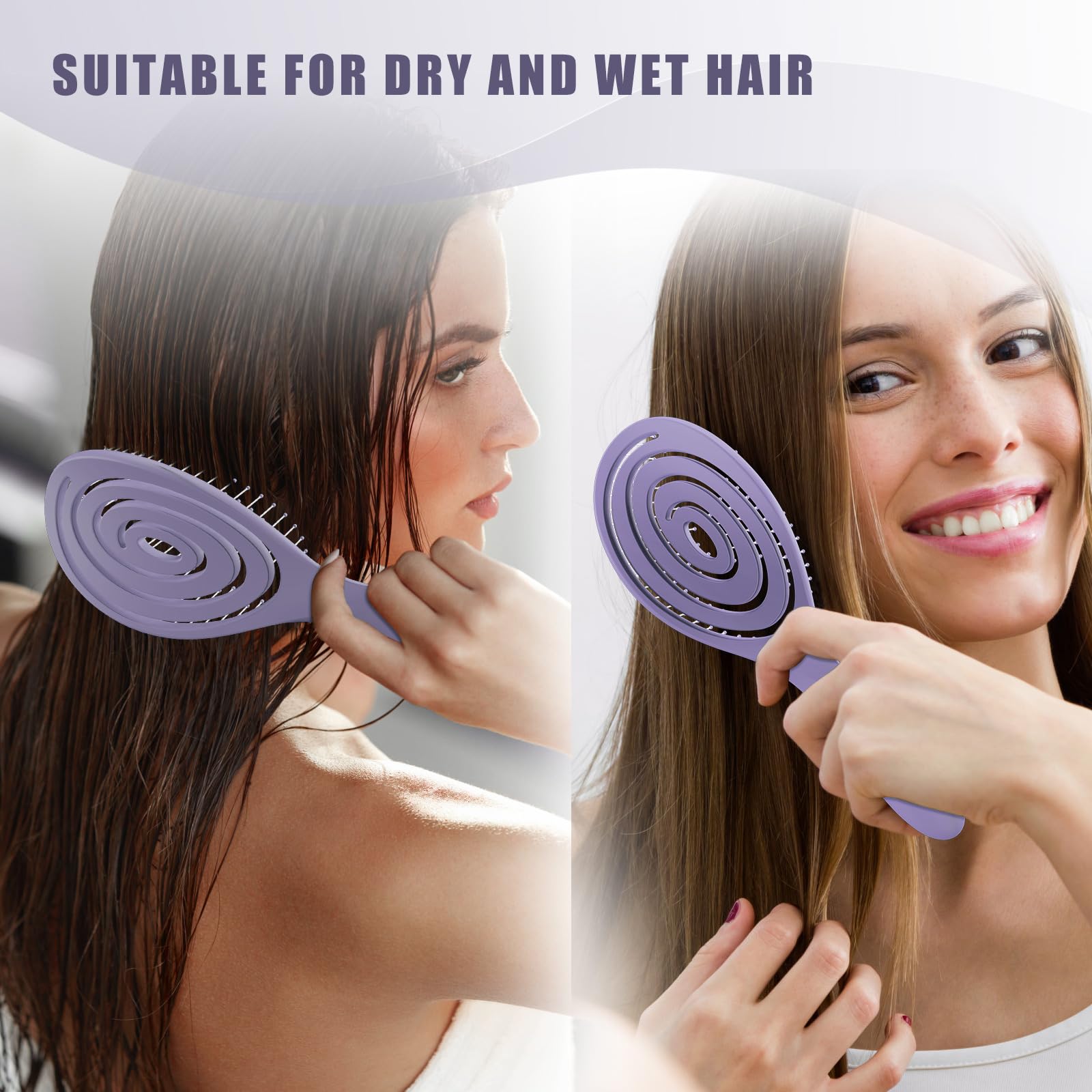 SHINLEA Anti-Tangle Detangling Hair Brush with Scalp Massaging Spiral Design for Wet & Dry Use 5