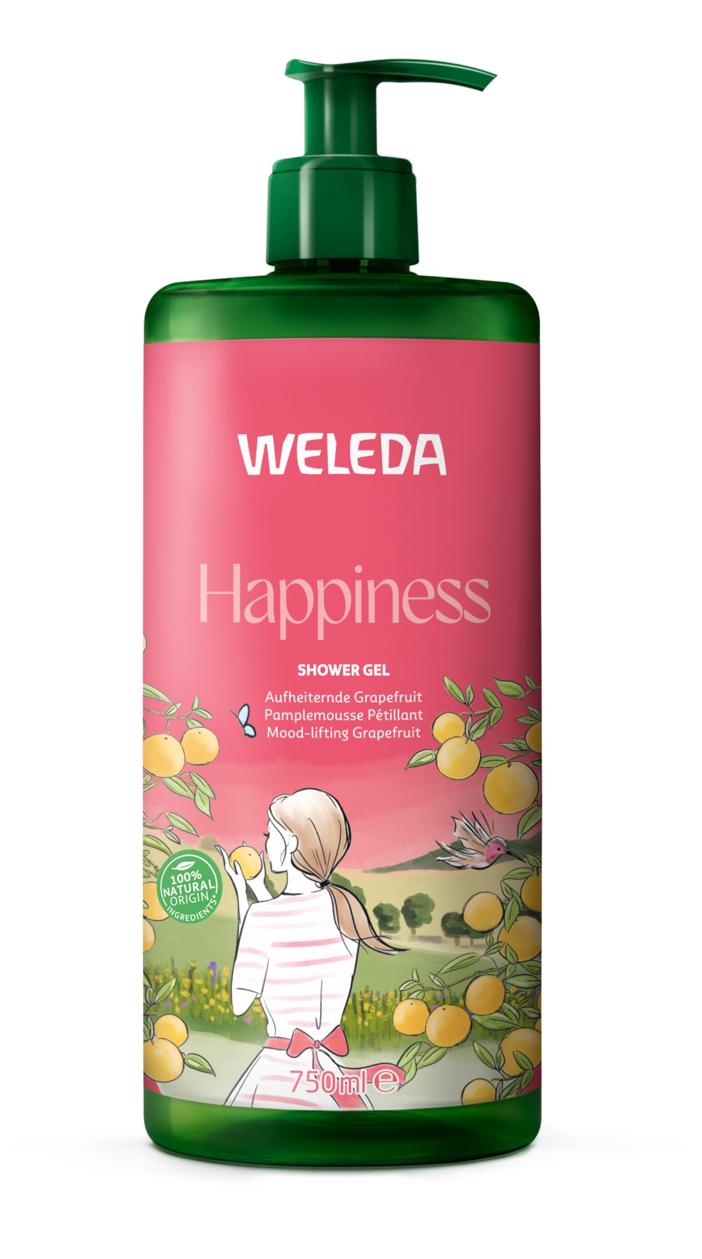 Weleda Happiness Body Wash with Grapefruit, Mandarin & Lime, 750ml