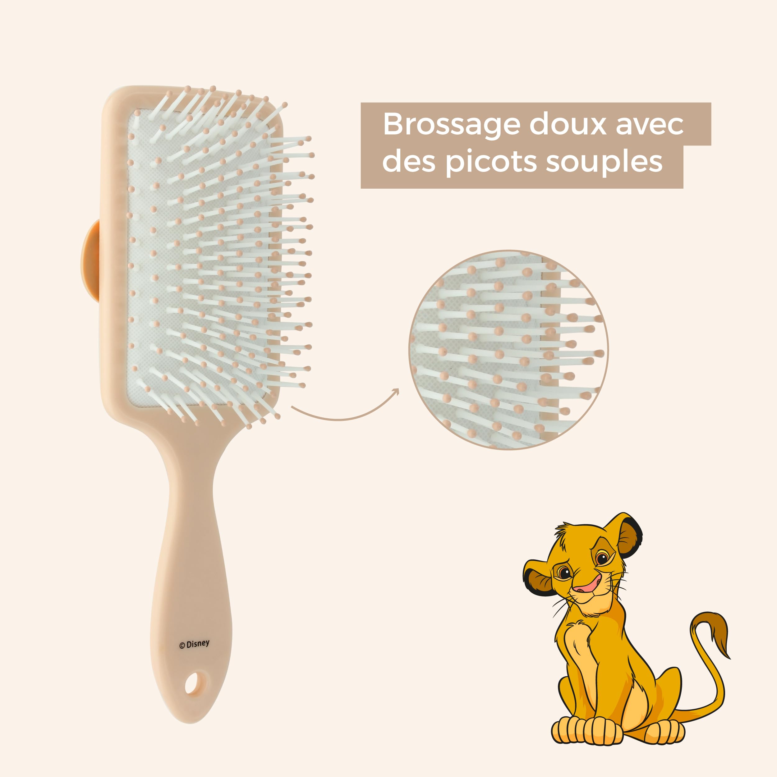 Disney Lion King Simba 3D Detangling Hair Brush - XXL Paddle Size for All Hair Types