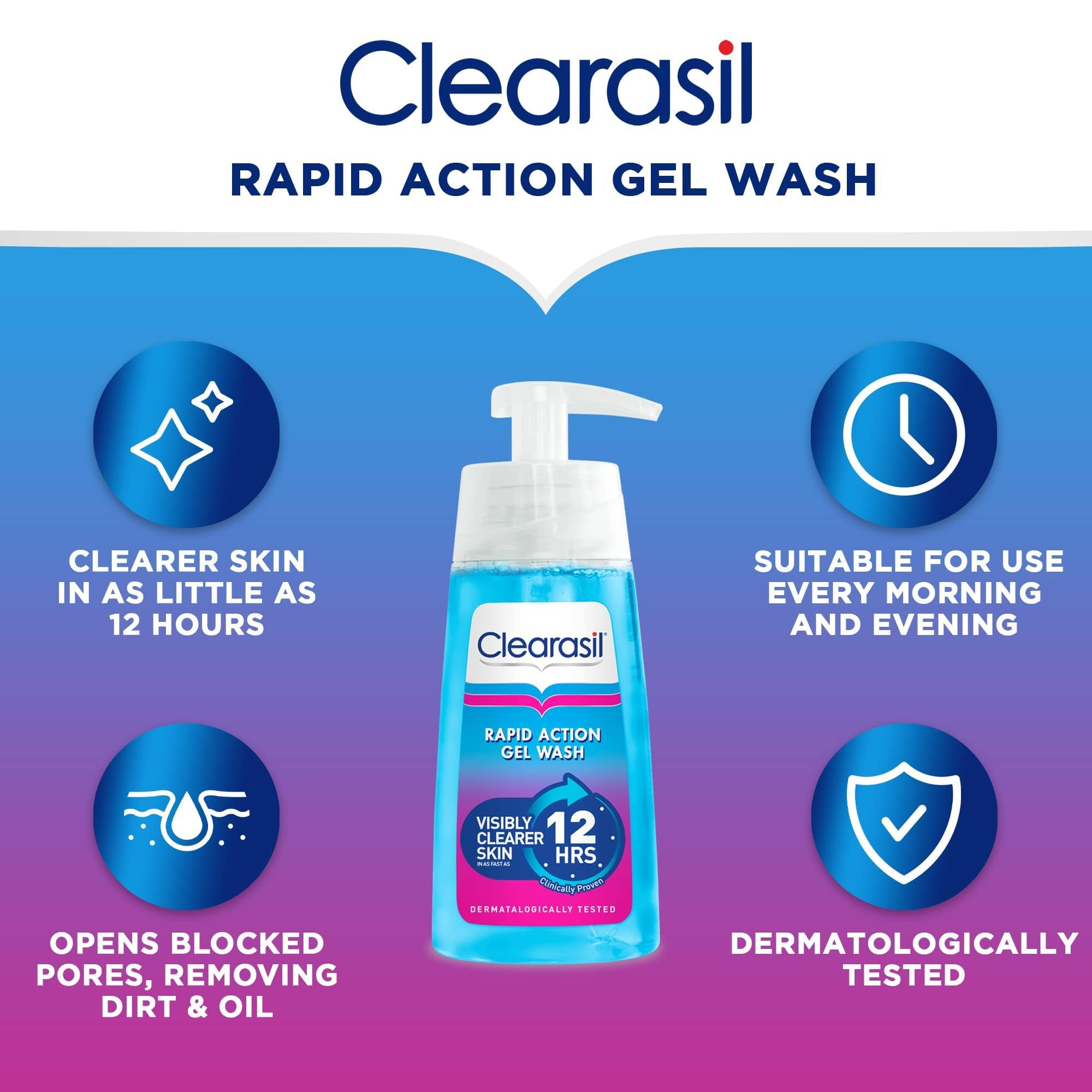 Clearasil Ultra Rapid Action Gel Wash 12 Stunden 4