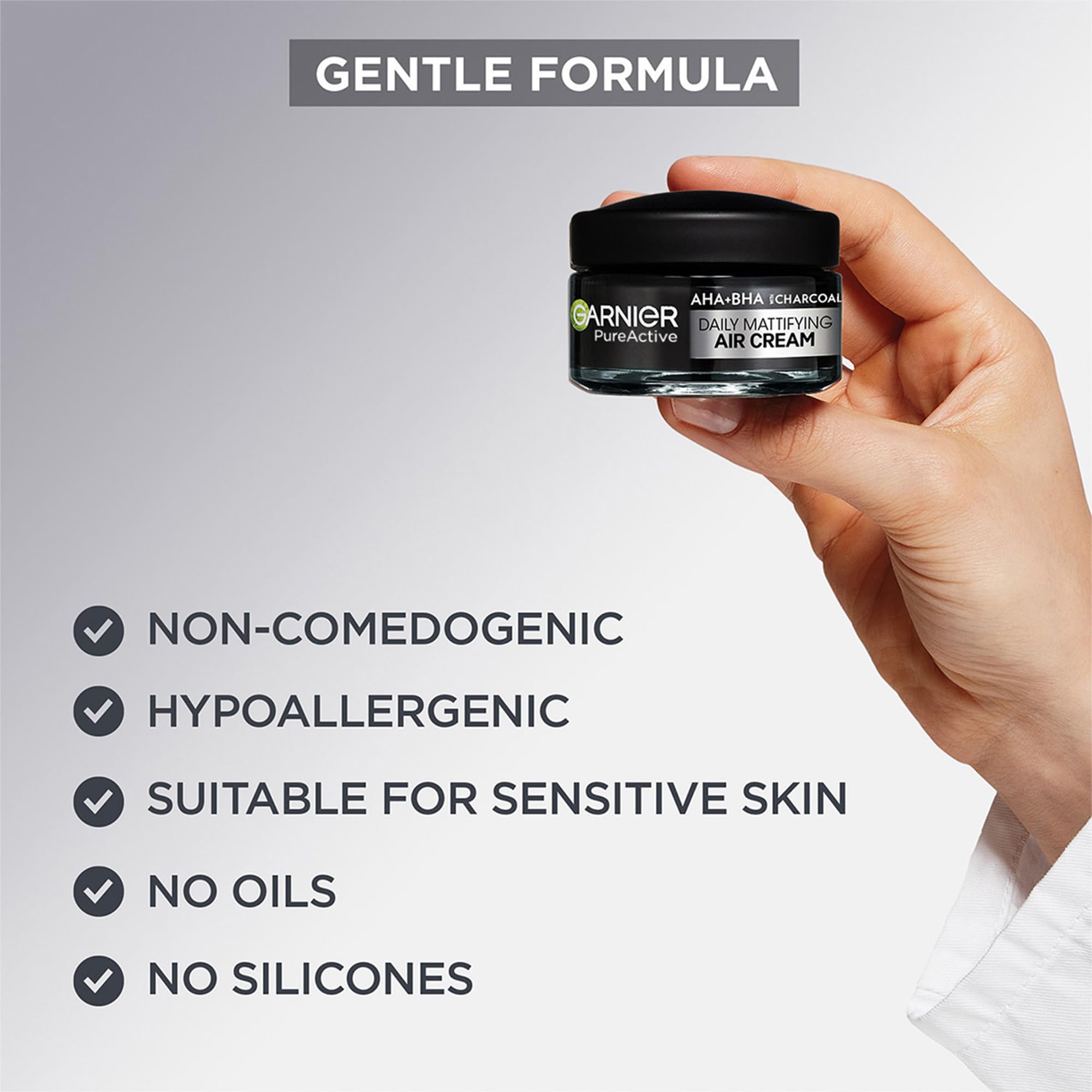 Garnier Pure Active AHA+BHA Charcoal Daily Mattifying Air Cream for Oil Control 6