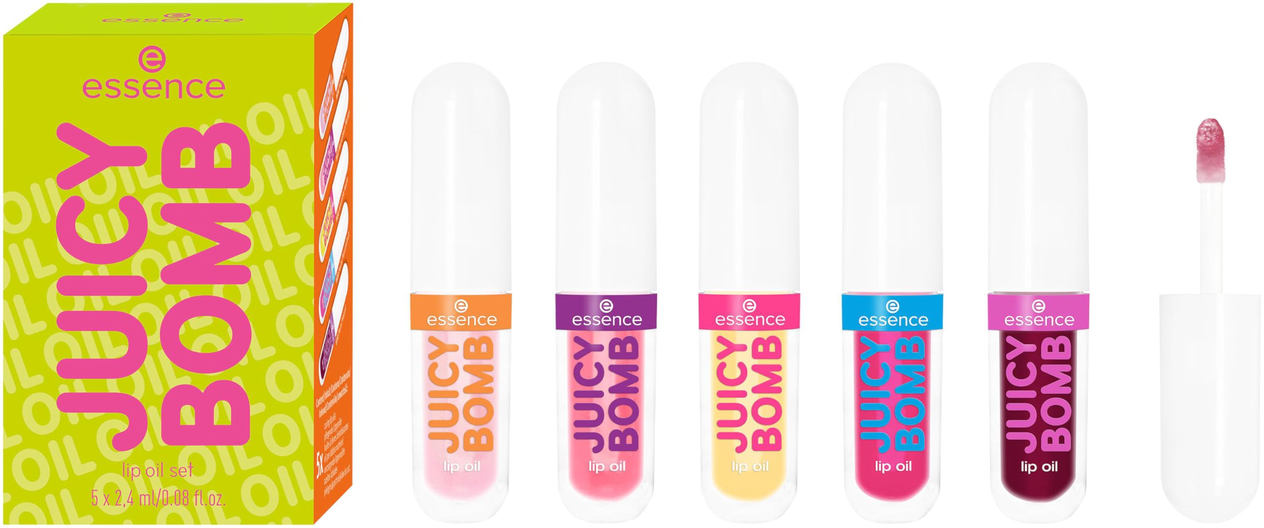 essence JUICY BOMB Lip Oil Set #02 POUT OF PARADISE - 5 Glossy Shades