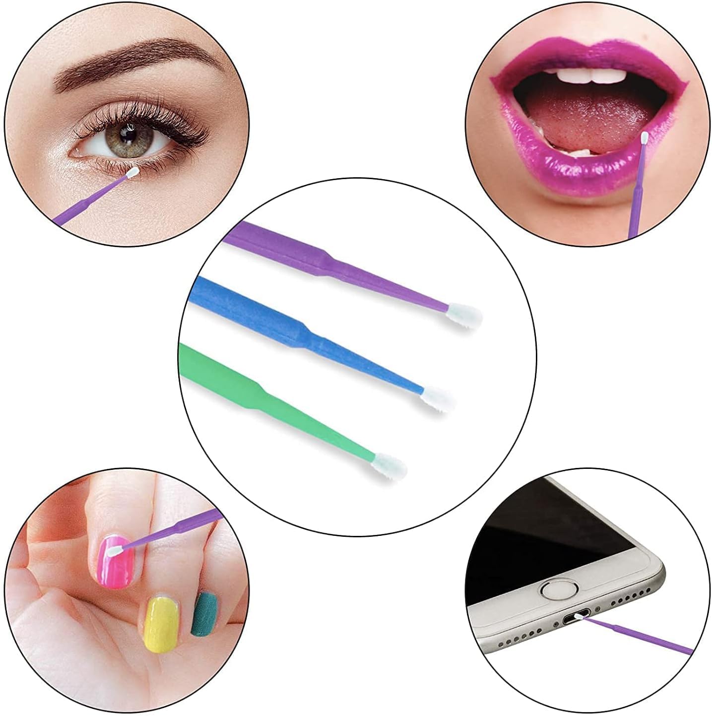 LauCentral 200PCS Disposable Micro Applicator Brushes for Makeup & Eyelash Application 8