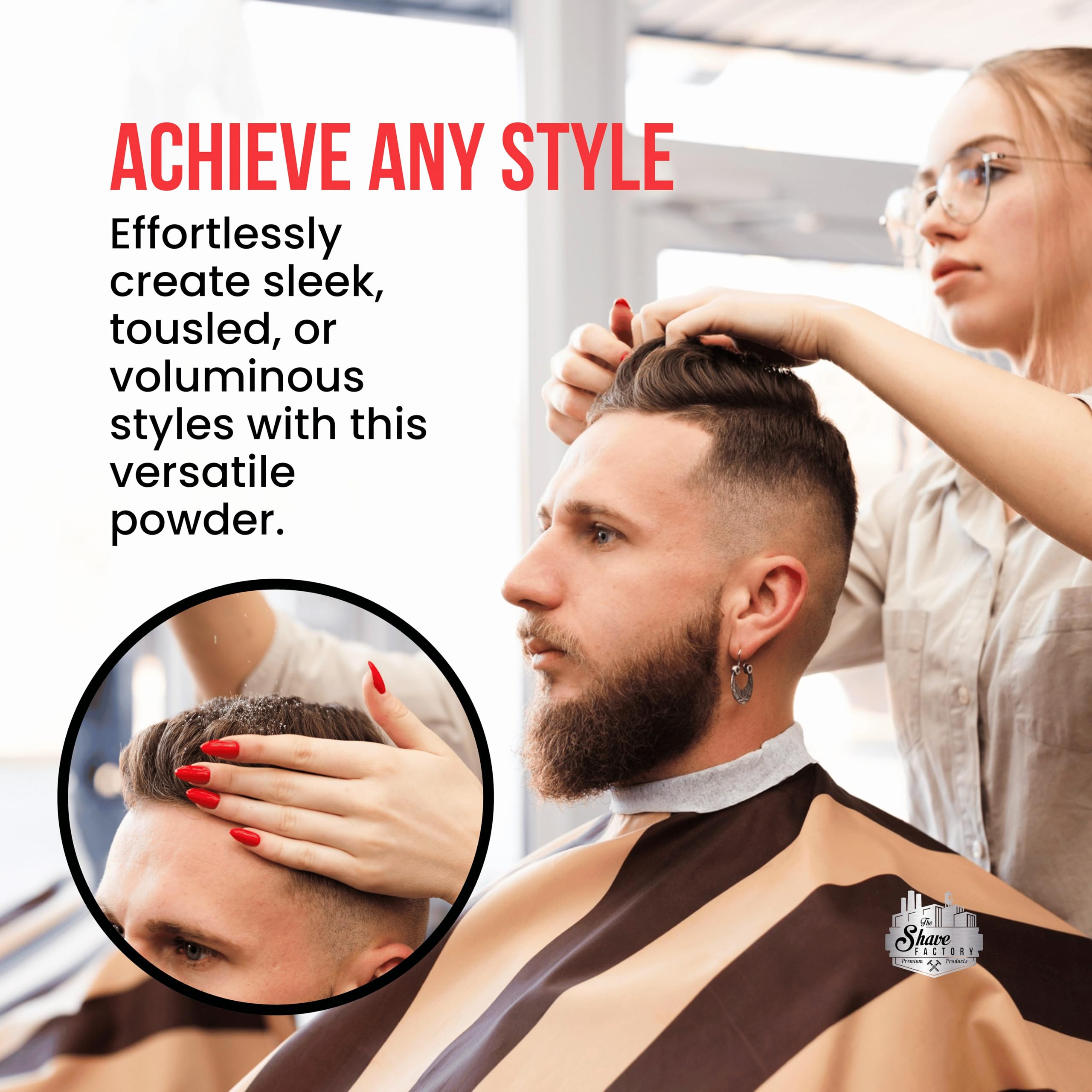 The Shave Factory Ultra Hold Hair Styling Powder Wax 20g for Volume and Matte Finish 4