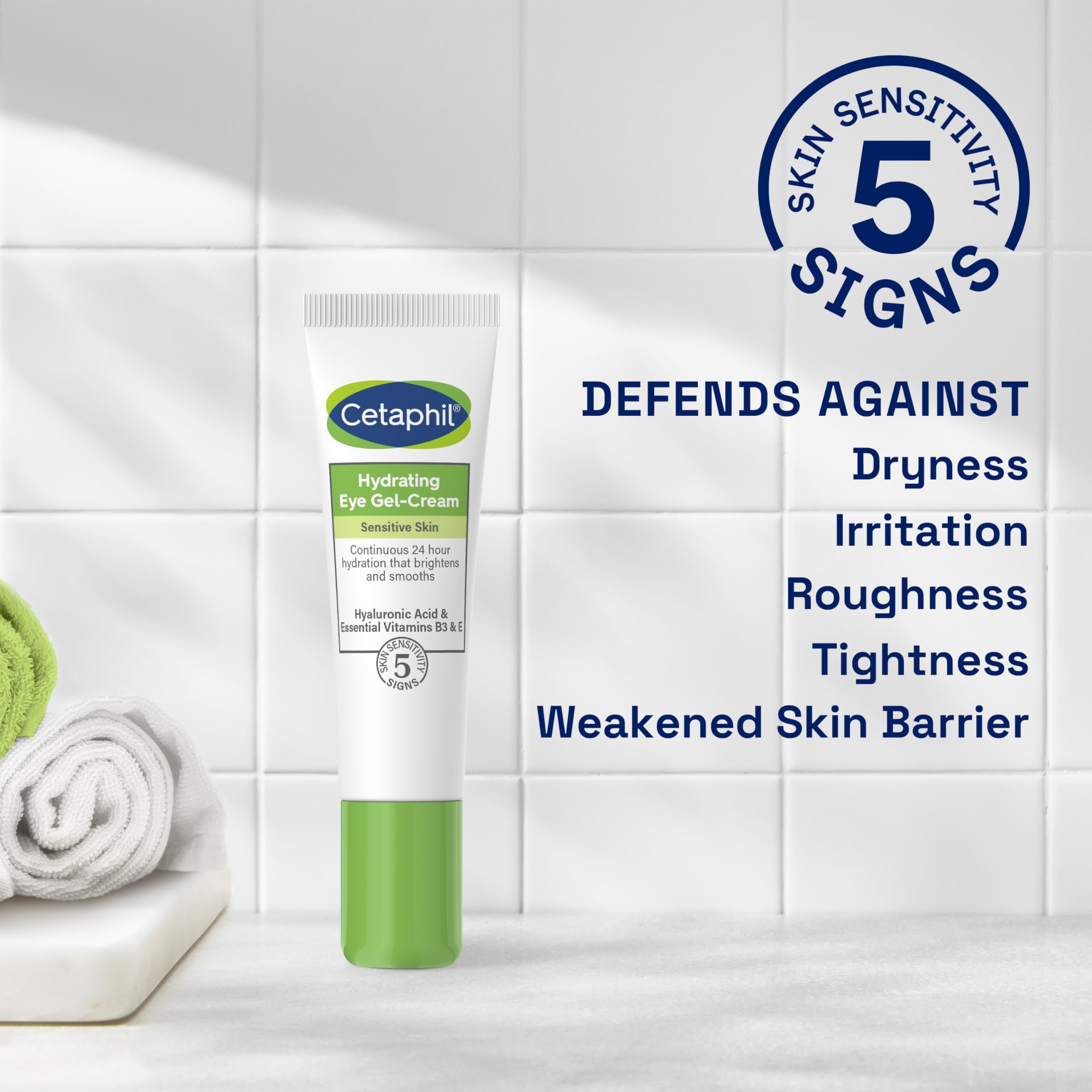 Cetaphil Hyaluronsäure-Augengel, 14 ml, Augencreme mit Niacinamid, sichtbar 7