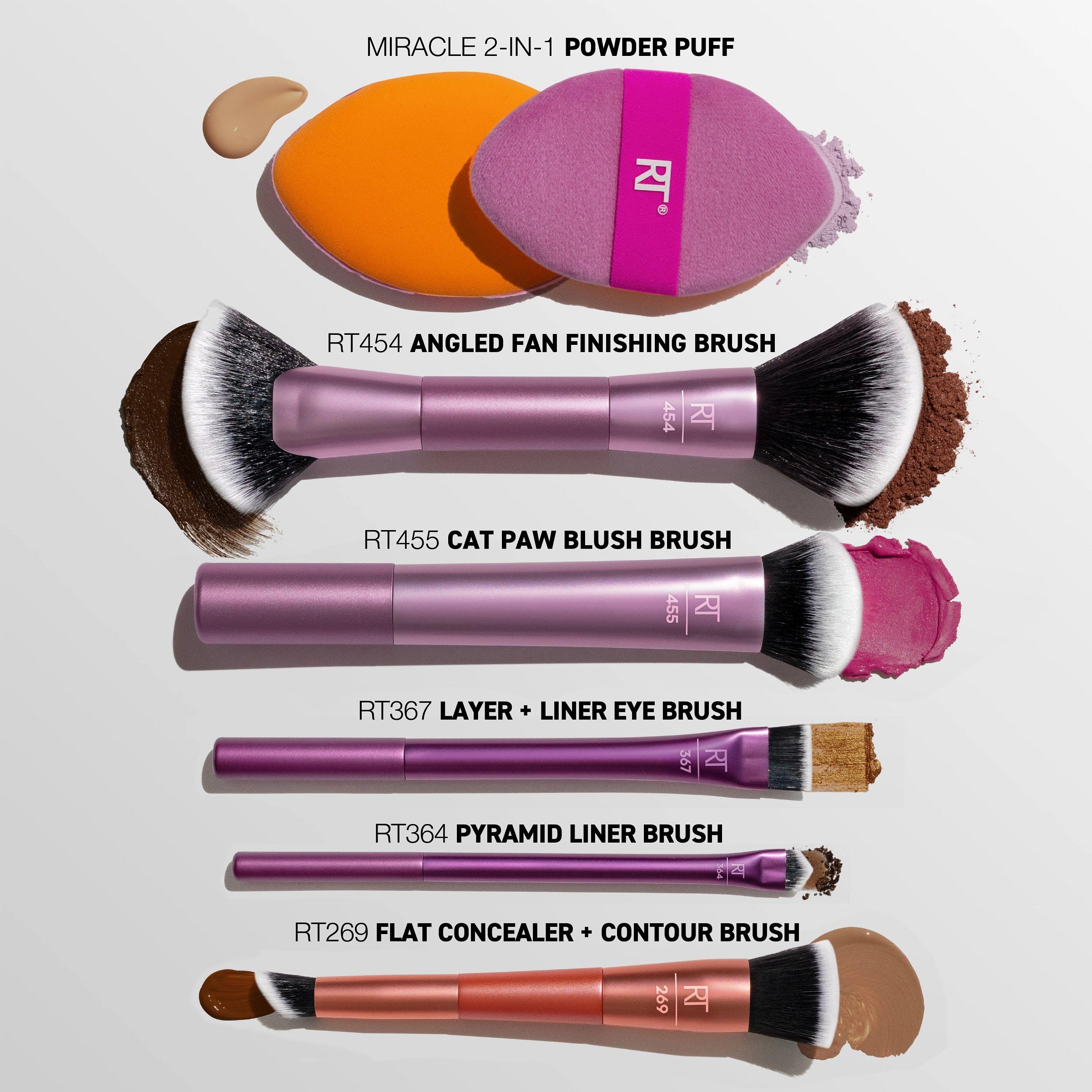 Real Techniques Big Blends Energy Brush + Dual-Sided Puff 6 Piece Makeup Kit 3