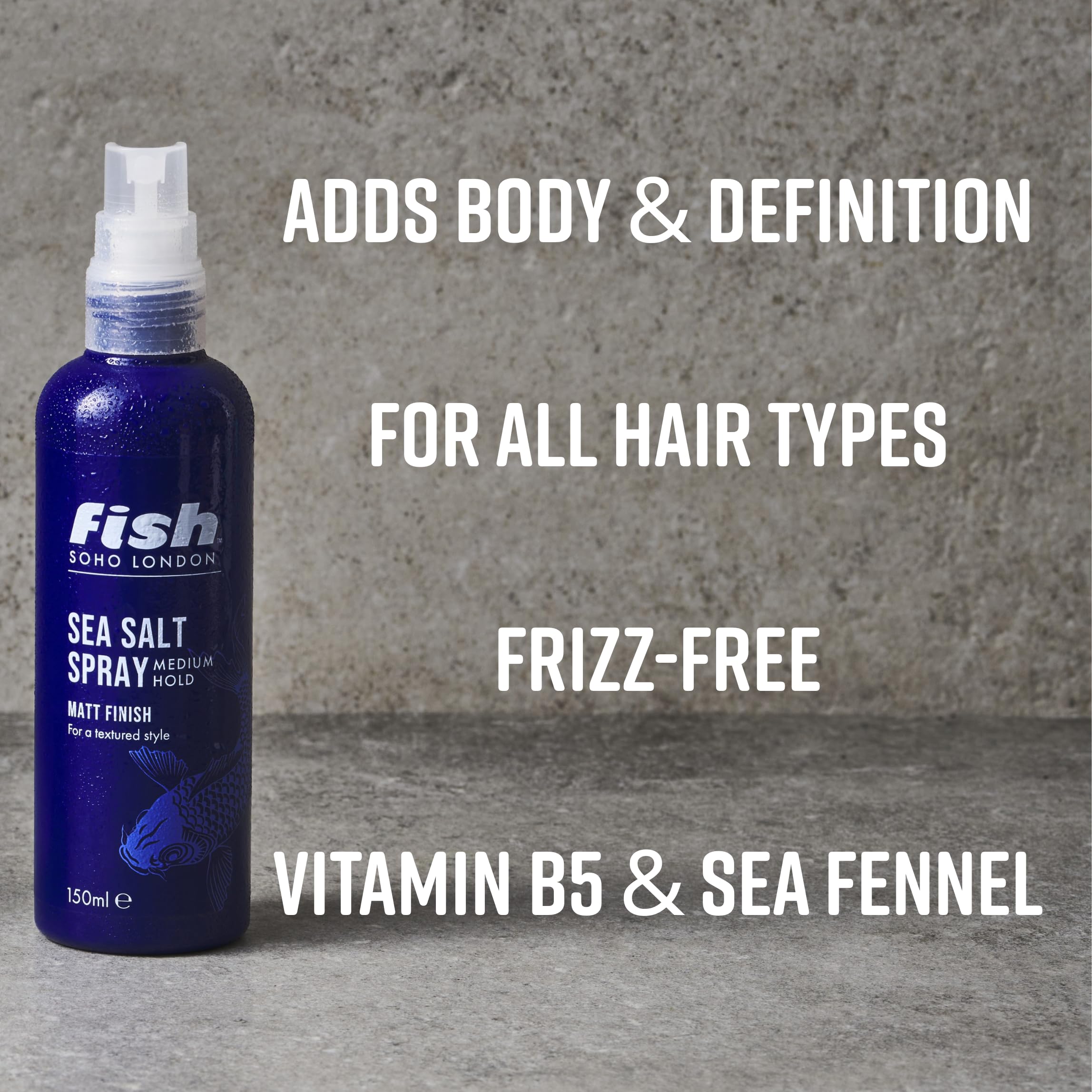 Fisch | Meersalzspray | Texturgebende Meeresmineralien | 150 ml | Sorgt für mehr Volumen