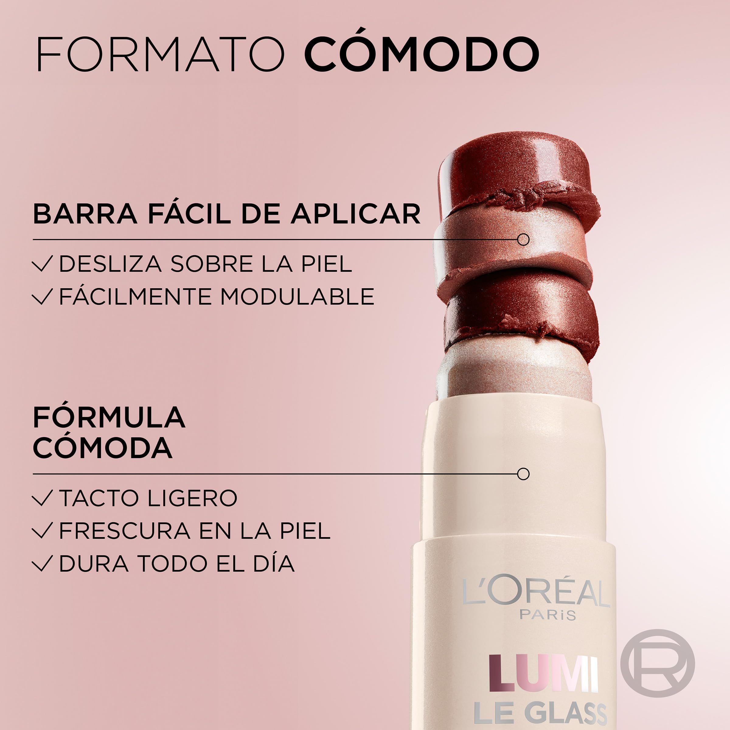 L'Oréal Paris Lumi Le Glass Stick, Highlighter-Stick für vielfältige Anwendungen, strahlendes Satin-Finish, nicht klebrig, glitzerfrei, für alle Hauttöne, Farbton: 610 Pearl Eclat 9
