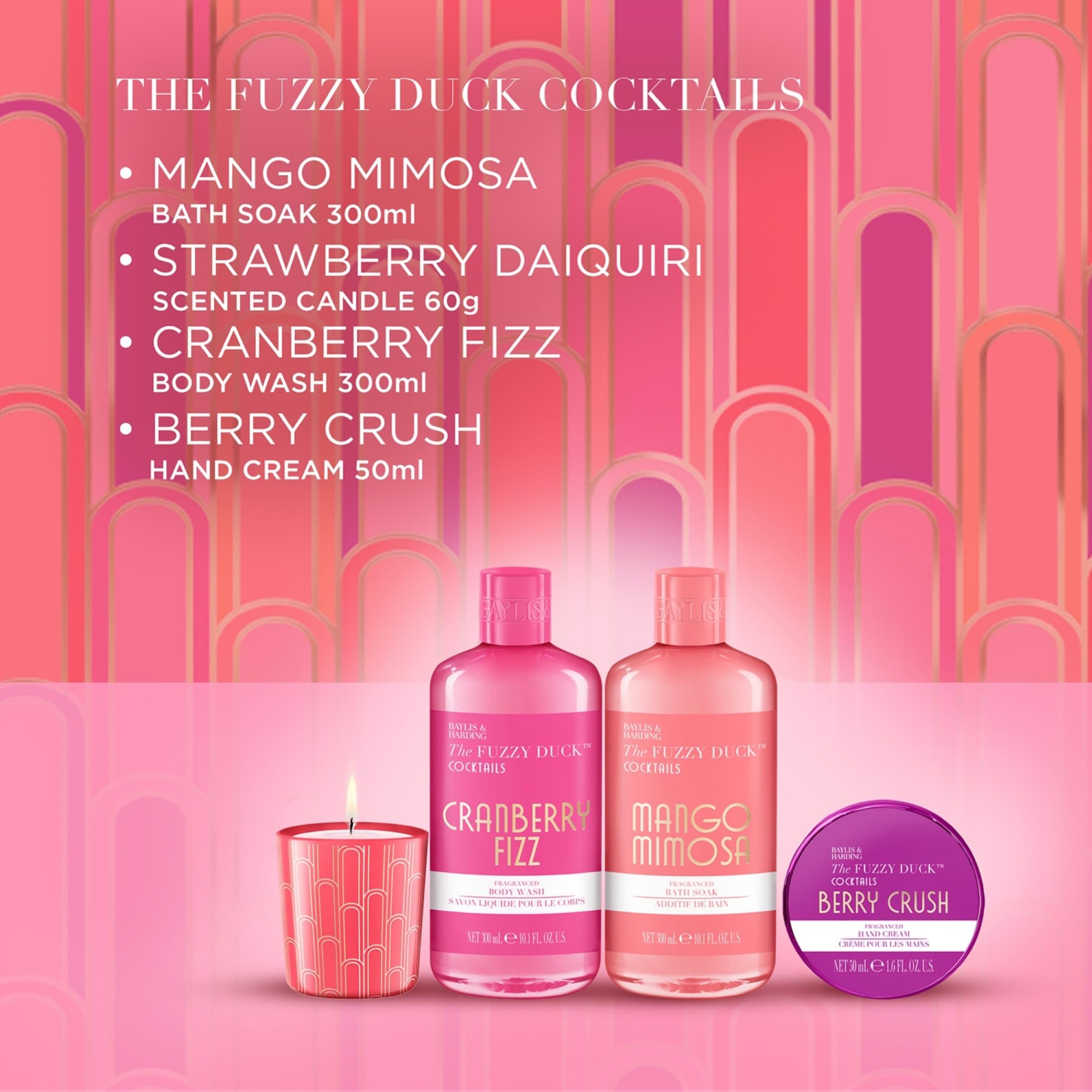 Baylis & Harding The Fuzzy Duck Cocktails Luxury Candlelit Bathing Gift Set - Vegan Friendly 3