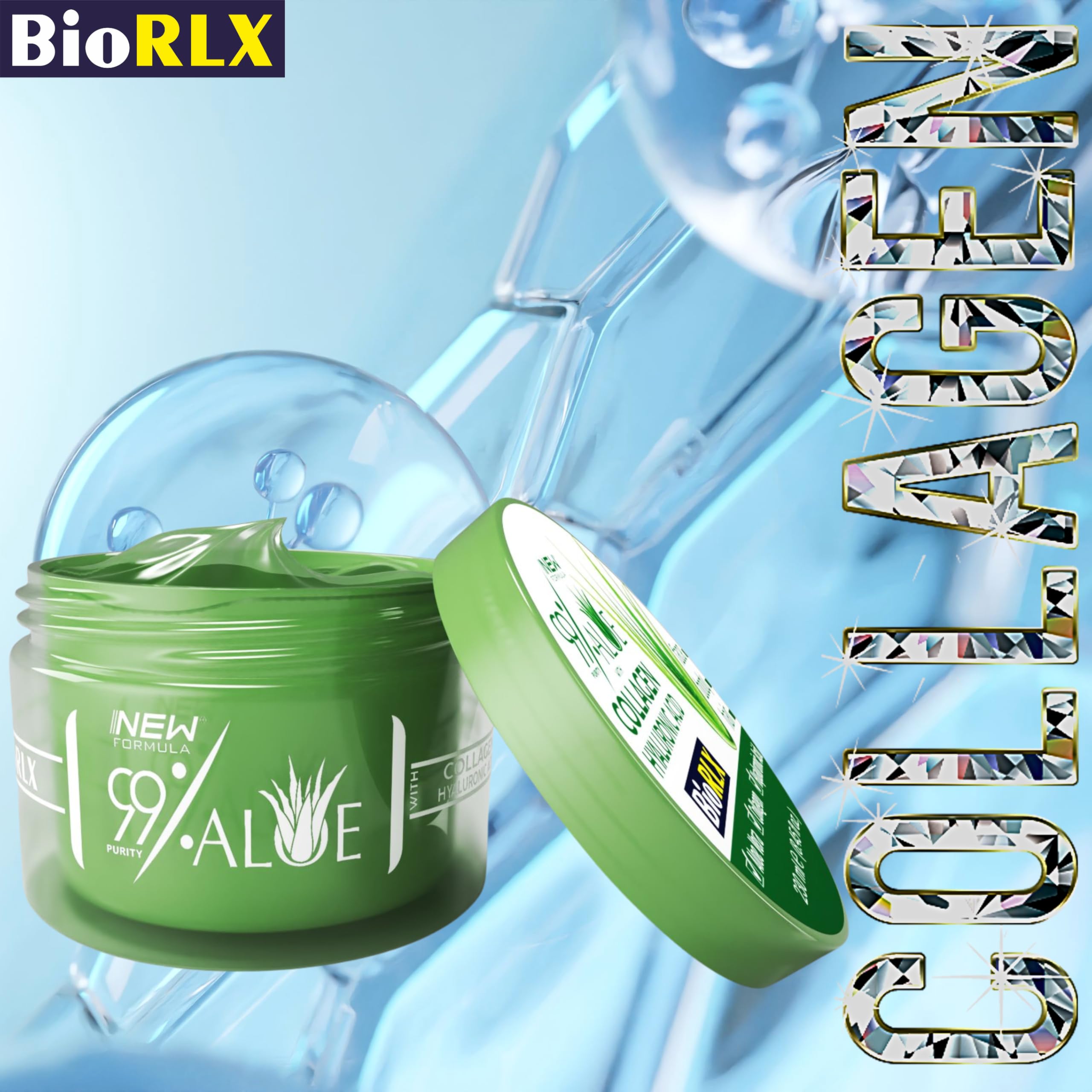BioRLX 99% Aloe Vera Gel with Collagen & Hyaluronic Acid for Soothing Hydration (8.5 fl.oz) 4