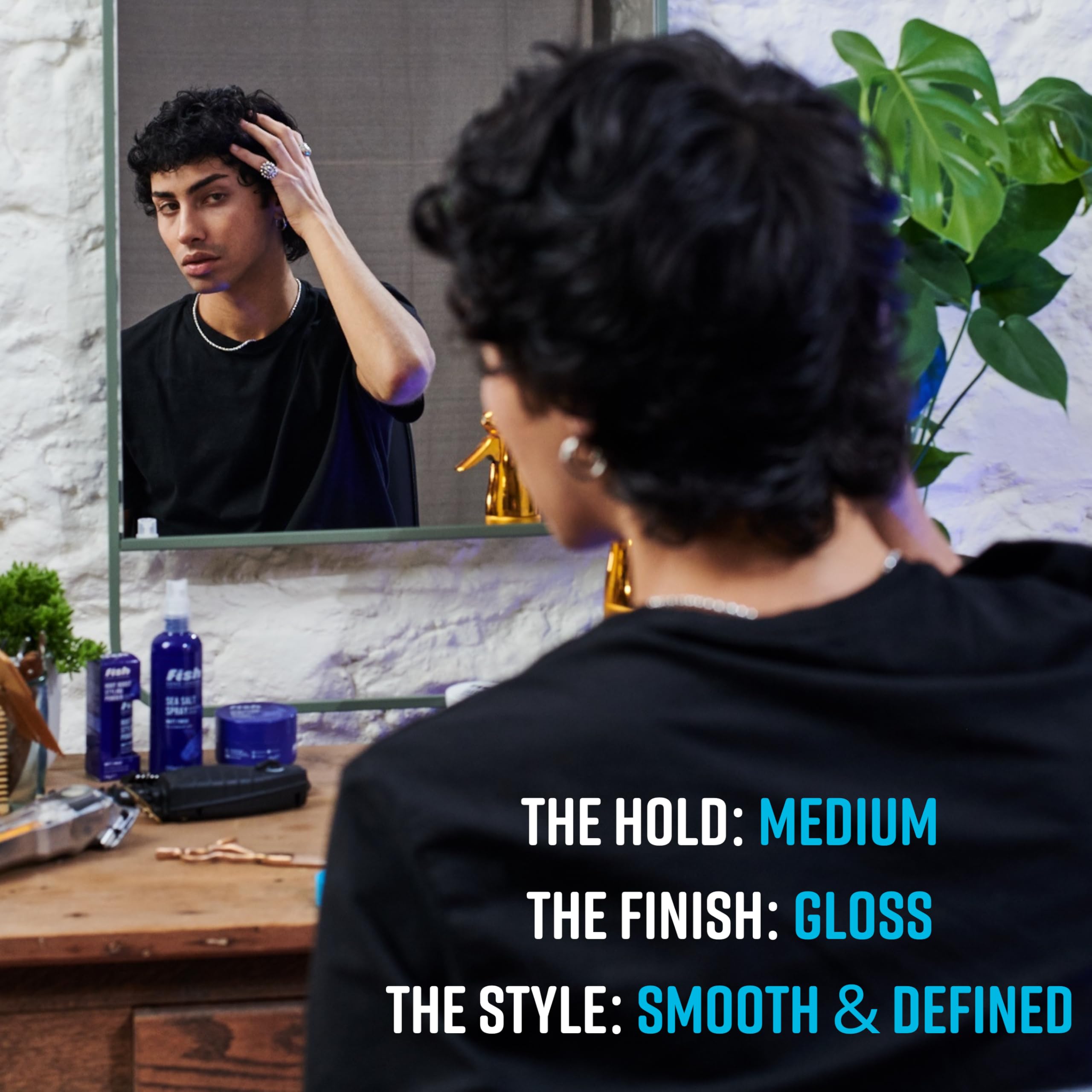 Fish Soho Original Aqua Easy Wash Out Wax for Men's Shape Defining Hair Styling 4