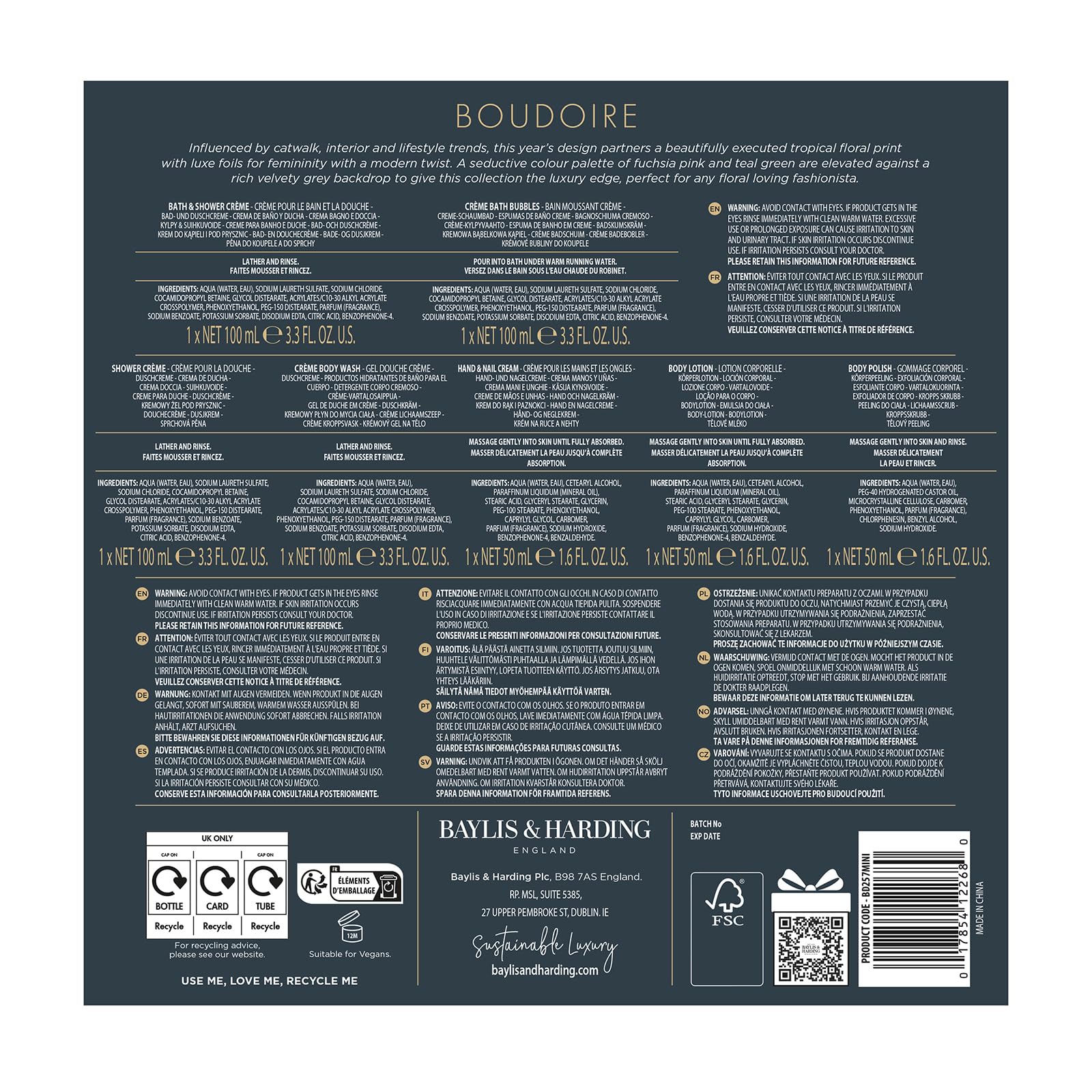 Baylis & Harding Boudoire Tropical Paradise 7 Day Essentials Advent Calendar Gift Set - Vegan 7