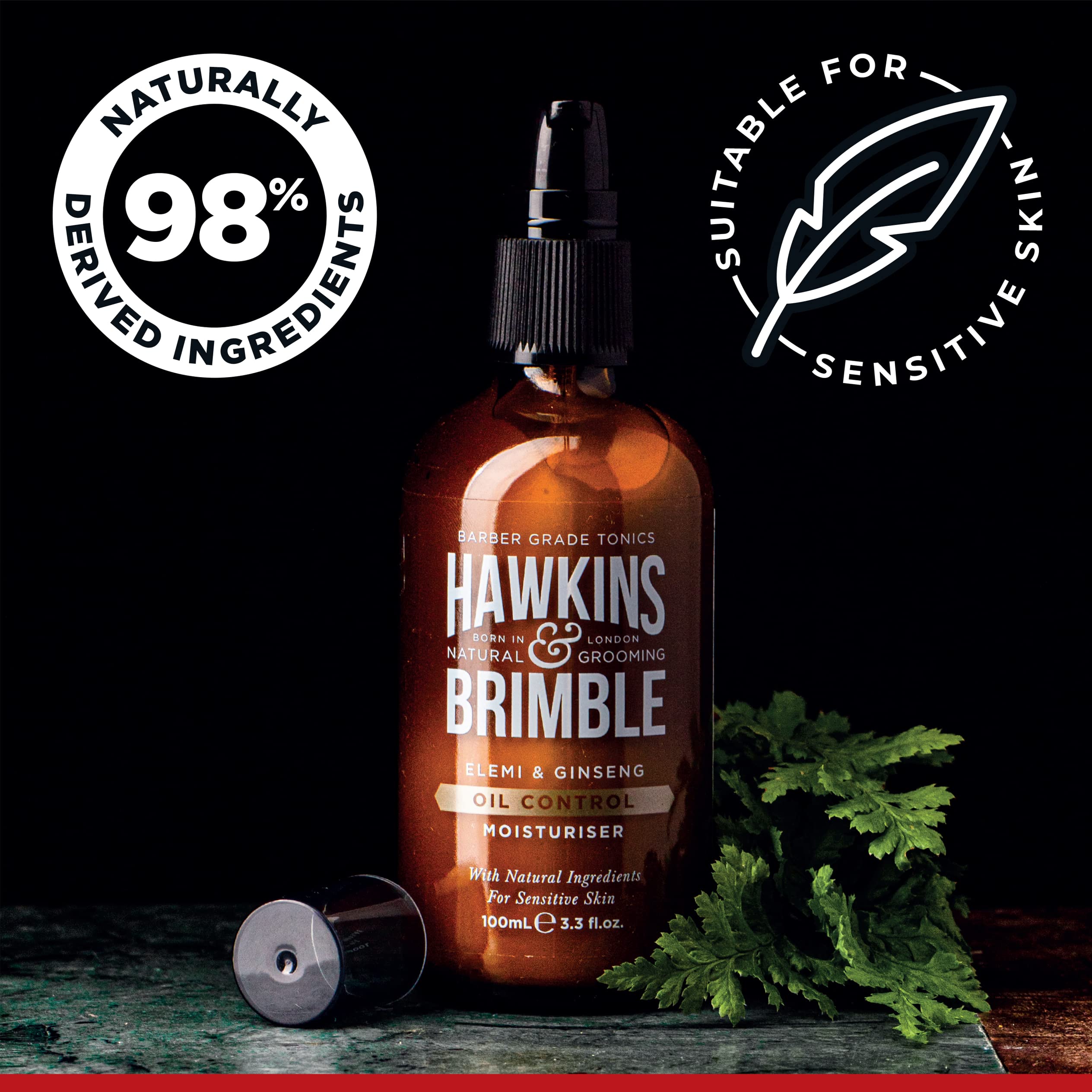 Hawkins & Brimble Men's Oil Control Moisturiser 100ml - Mattifying & Balancing for Oily Skin