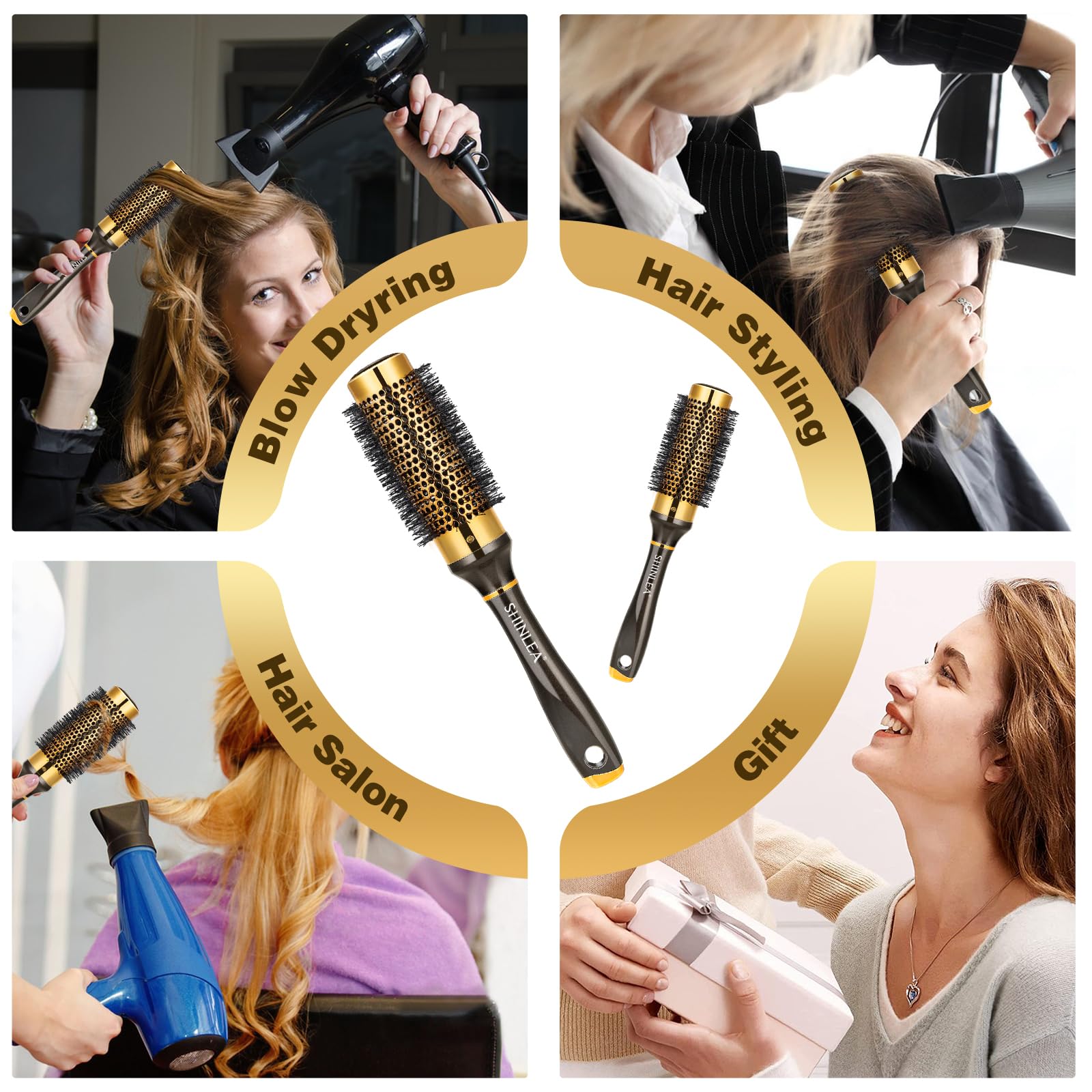 SHINLEA 33MM Aluminium Round Hair Brush for Blow Drying, Volumizing, and Curling 6