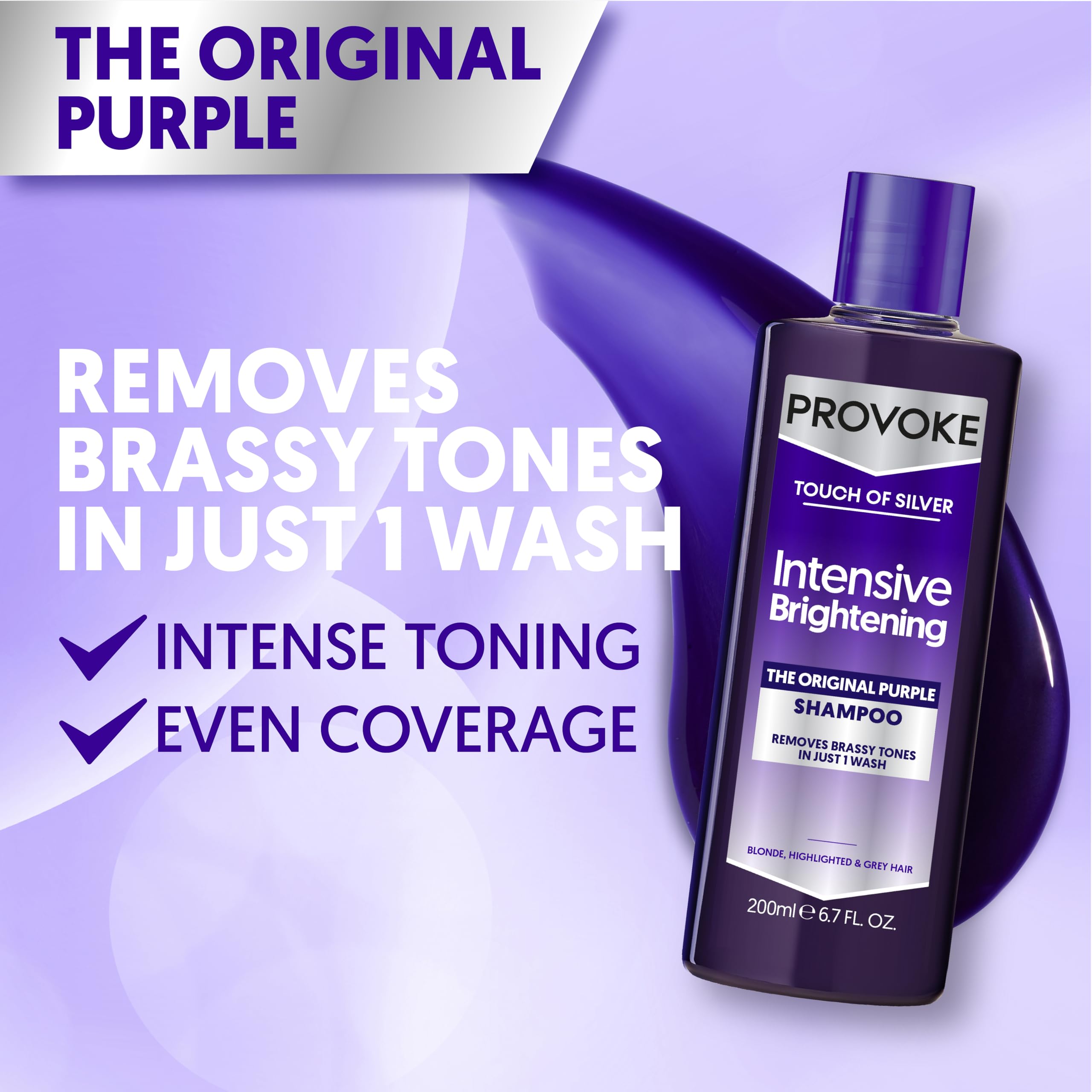 PROVOKE Touch Of Silver Brightening Purple Shampoo 200 ml 3