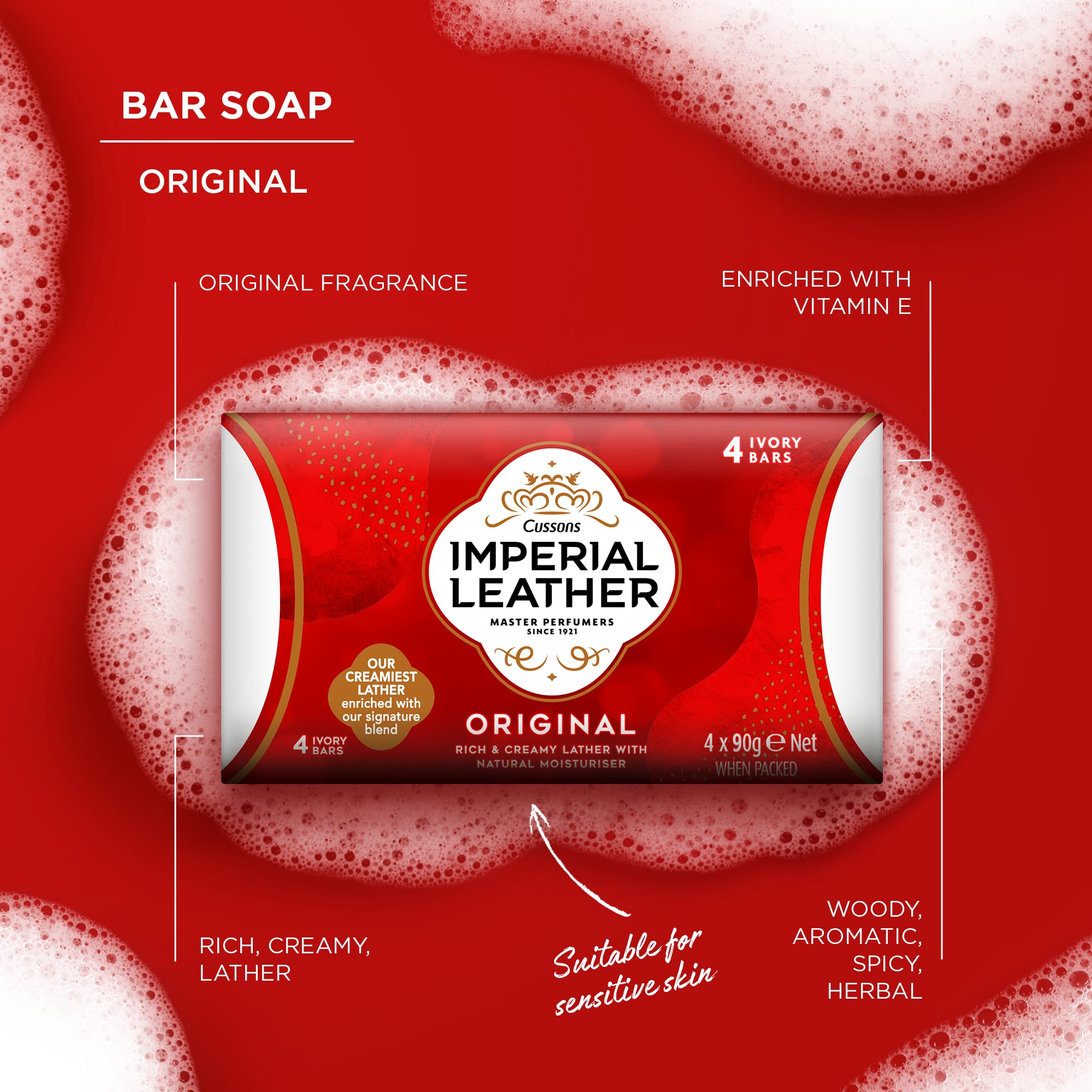 Imperial Leather Original Classic Bar Soap - Bulk Pack of 32 - Gentle Cleansing 3