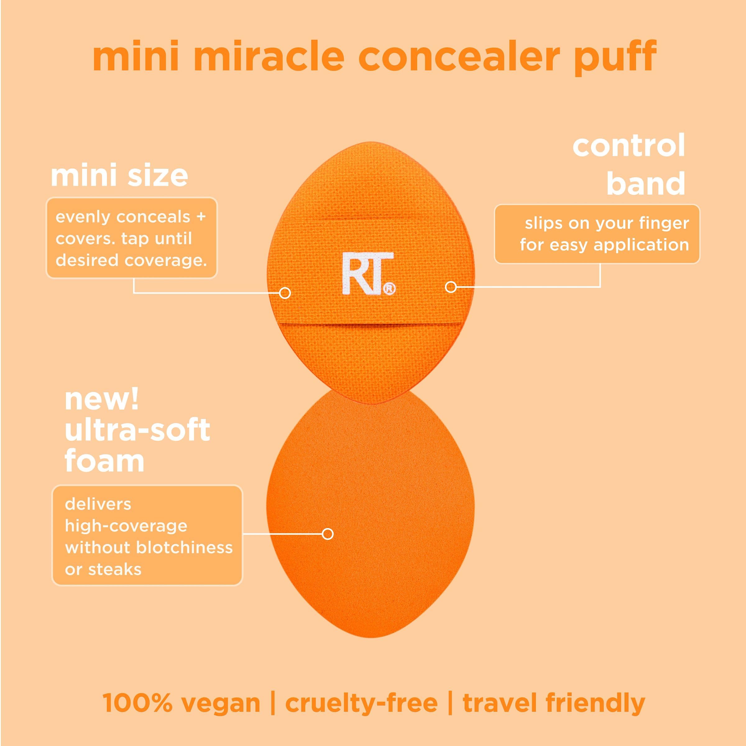 Real Techniques Mini Miracle Concealer Puff Trio for Targeted Concealing, 3 Count, Vegan & Cruelty-Free 3