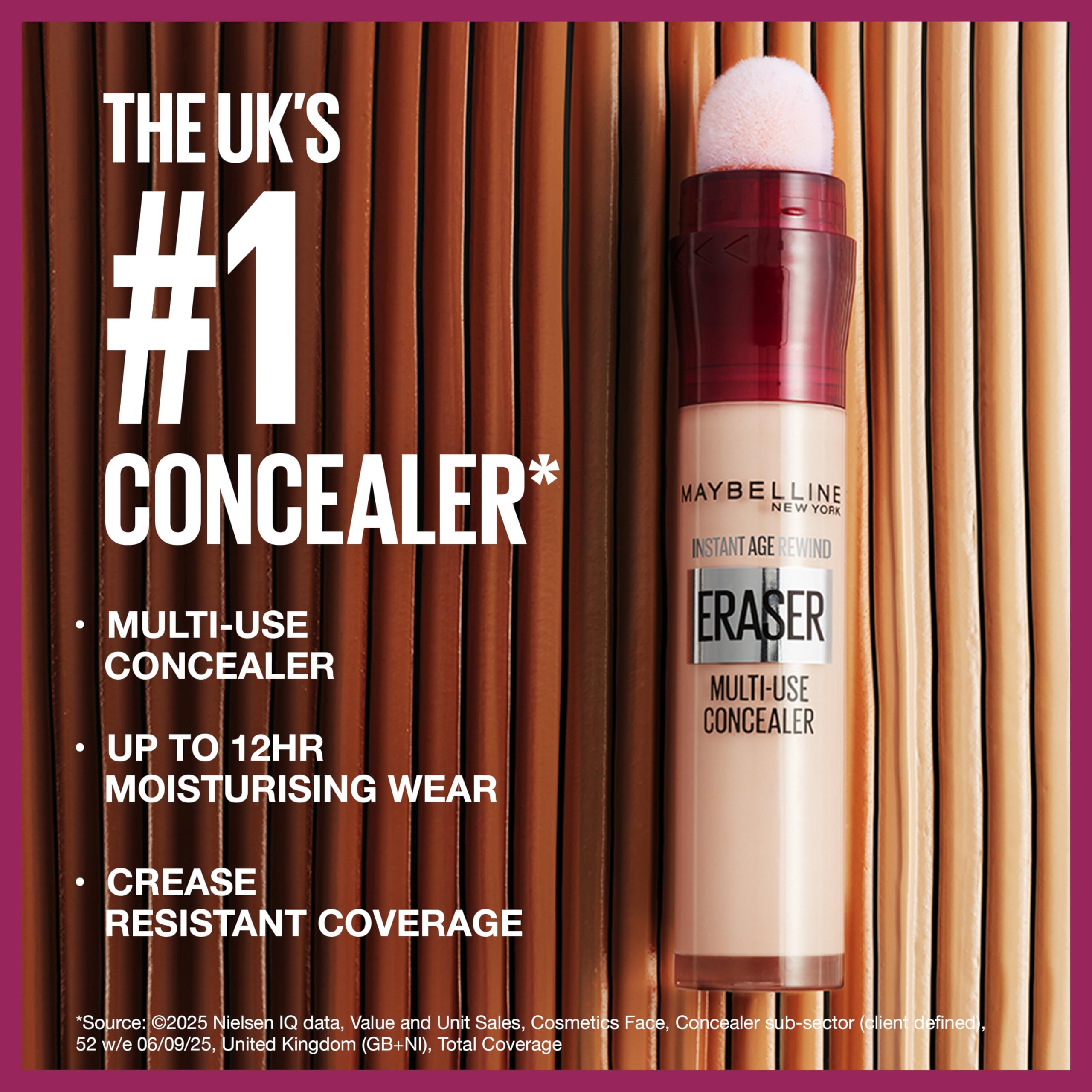 Maybelline Instant Anti-Age Eraser Eye Concealer for Dark Circles, Blemishes & Fine Lines - Shade 07 Sand
