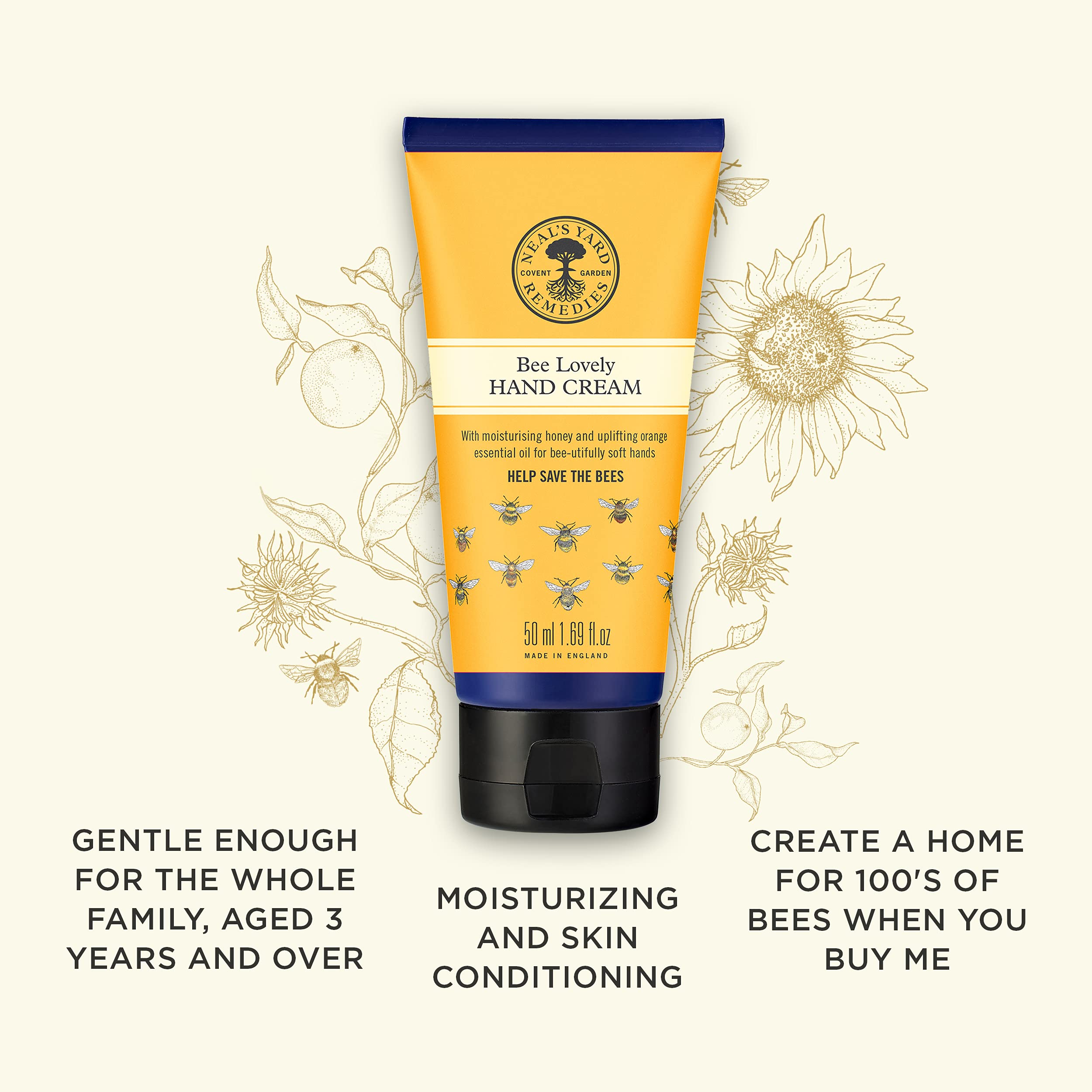 Neal's Yard Remedies Bee Lovely Hand Cream 50ml - Nourishing Organic Honey & Orange Oil 3