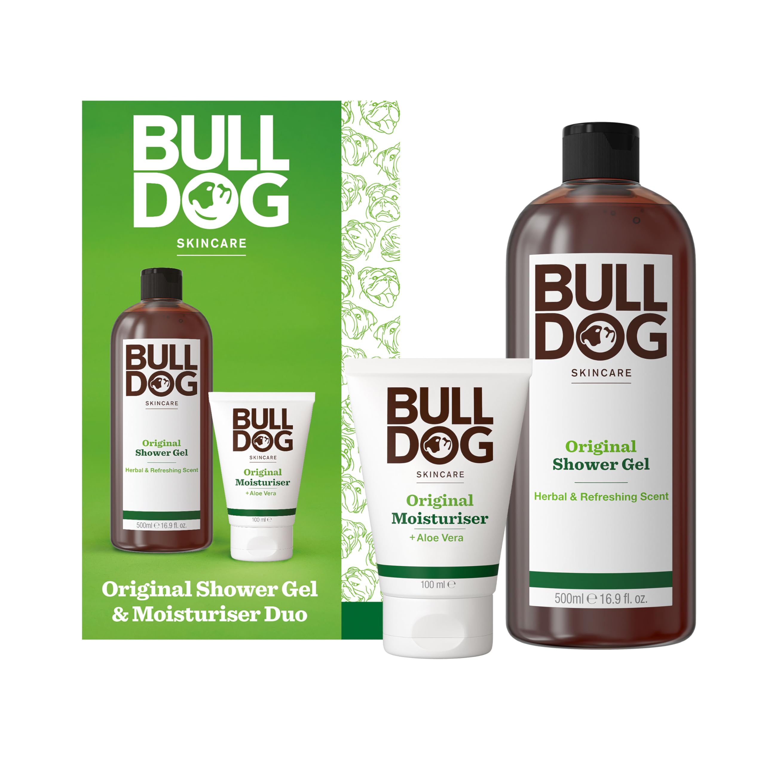 Bulldog Skincare Original Gift Set: Moisturiser (100ml) & Shower Gel (500ml) for Men