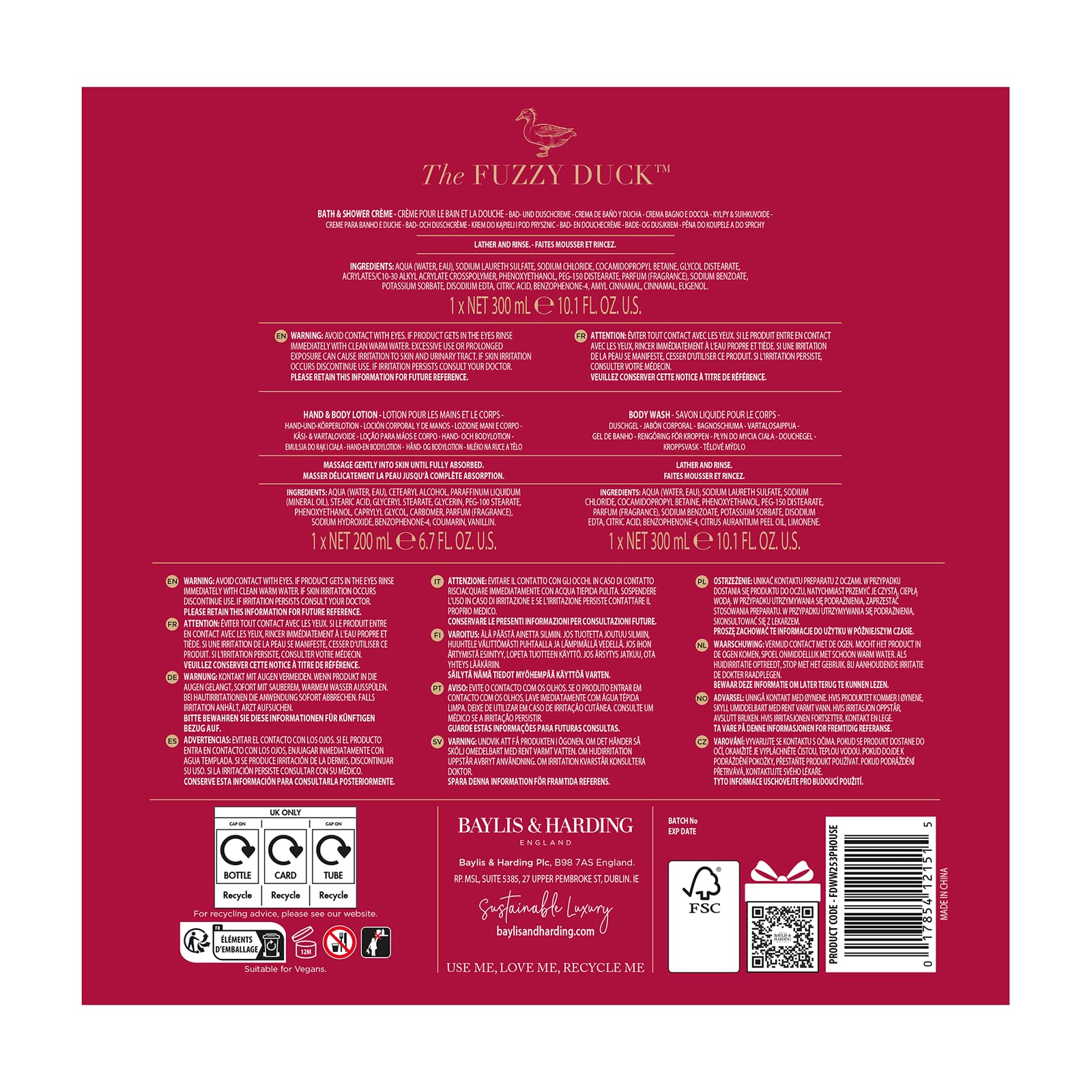 Baylis & Harding Fuzzy Duck Winter Wonderland Festive Body Care Gift Set with Cranberry Scent 7