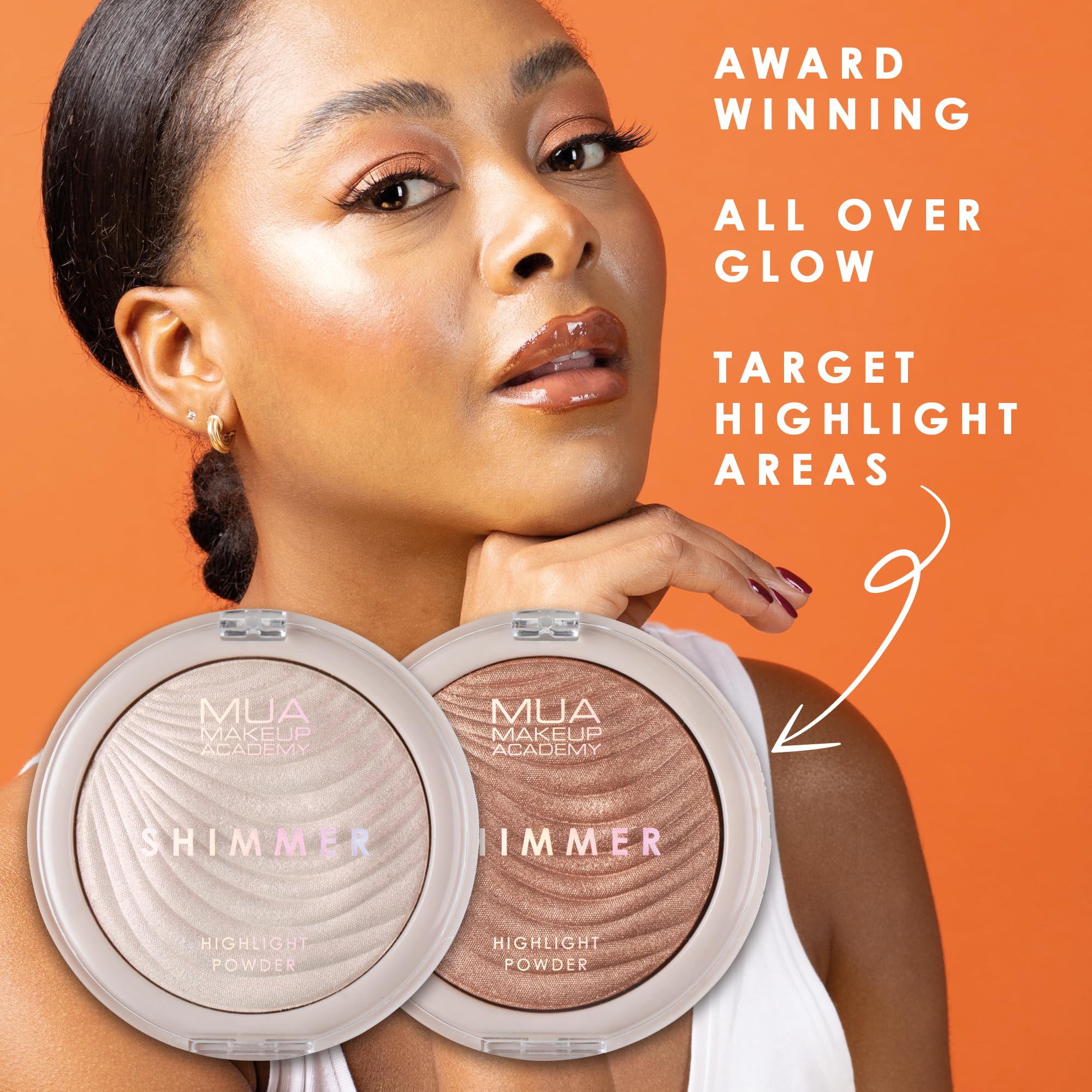 MUA Makeup Academy Shimmer Highlighter Powder in Iridescent Gold - 8g 5