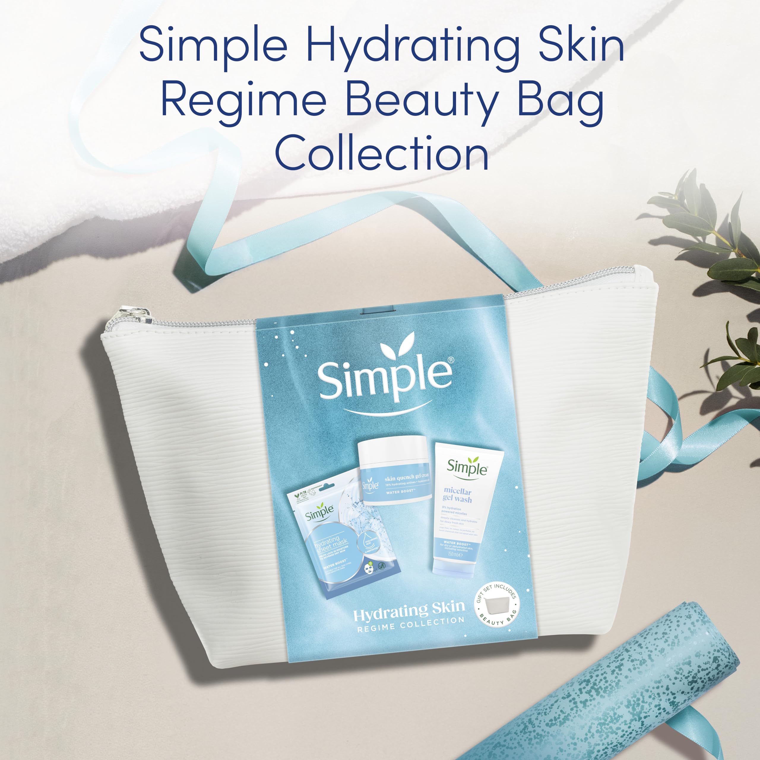 Simple Hydrating Skin Regime Gift Set with Gel Wash, Sheet Mask, and Gel Cream 3