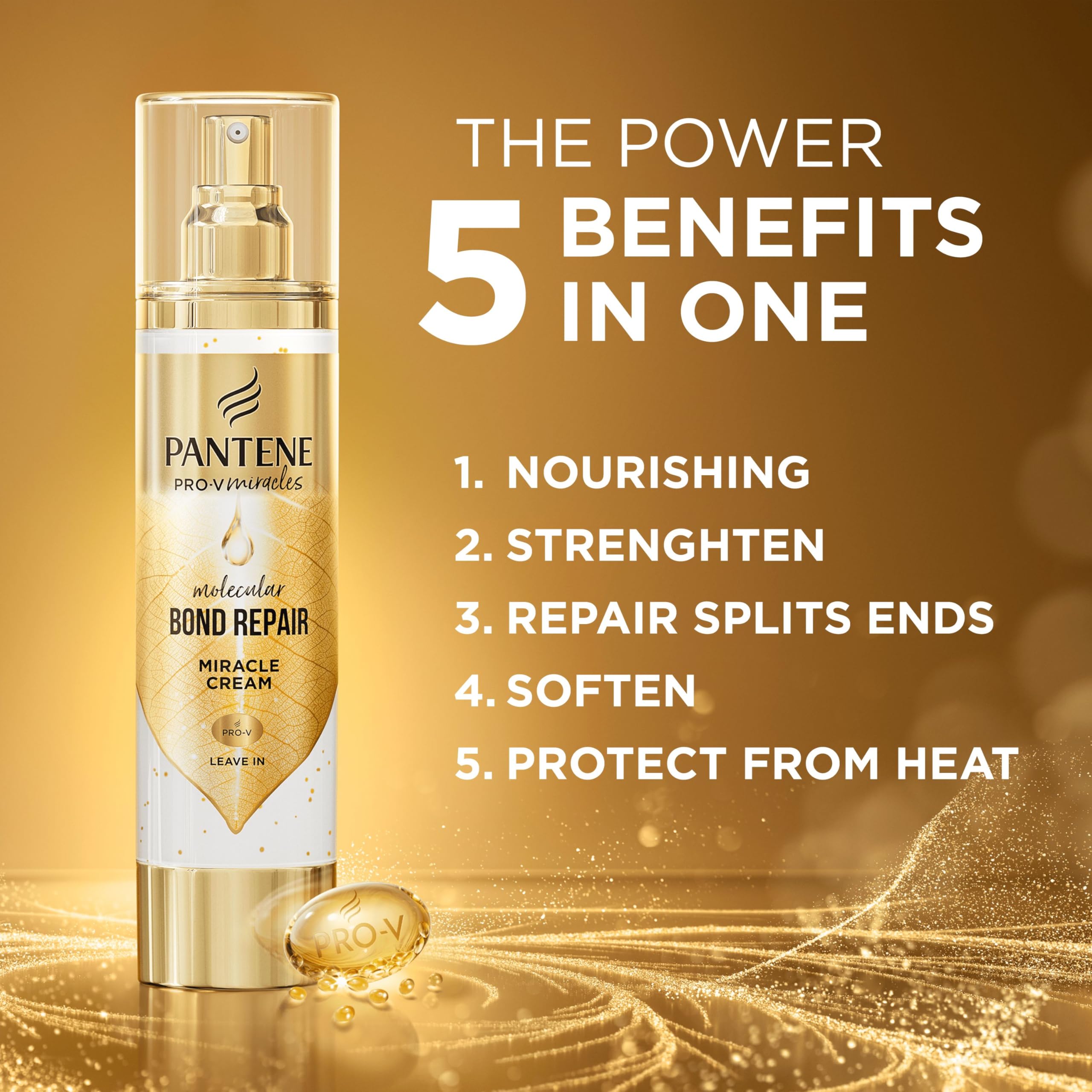 Pantene Molecular Bond Repair Leave In Miracle Cream 90ml | Heat Protection & Regeneration