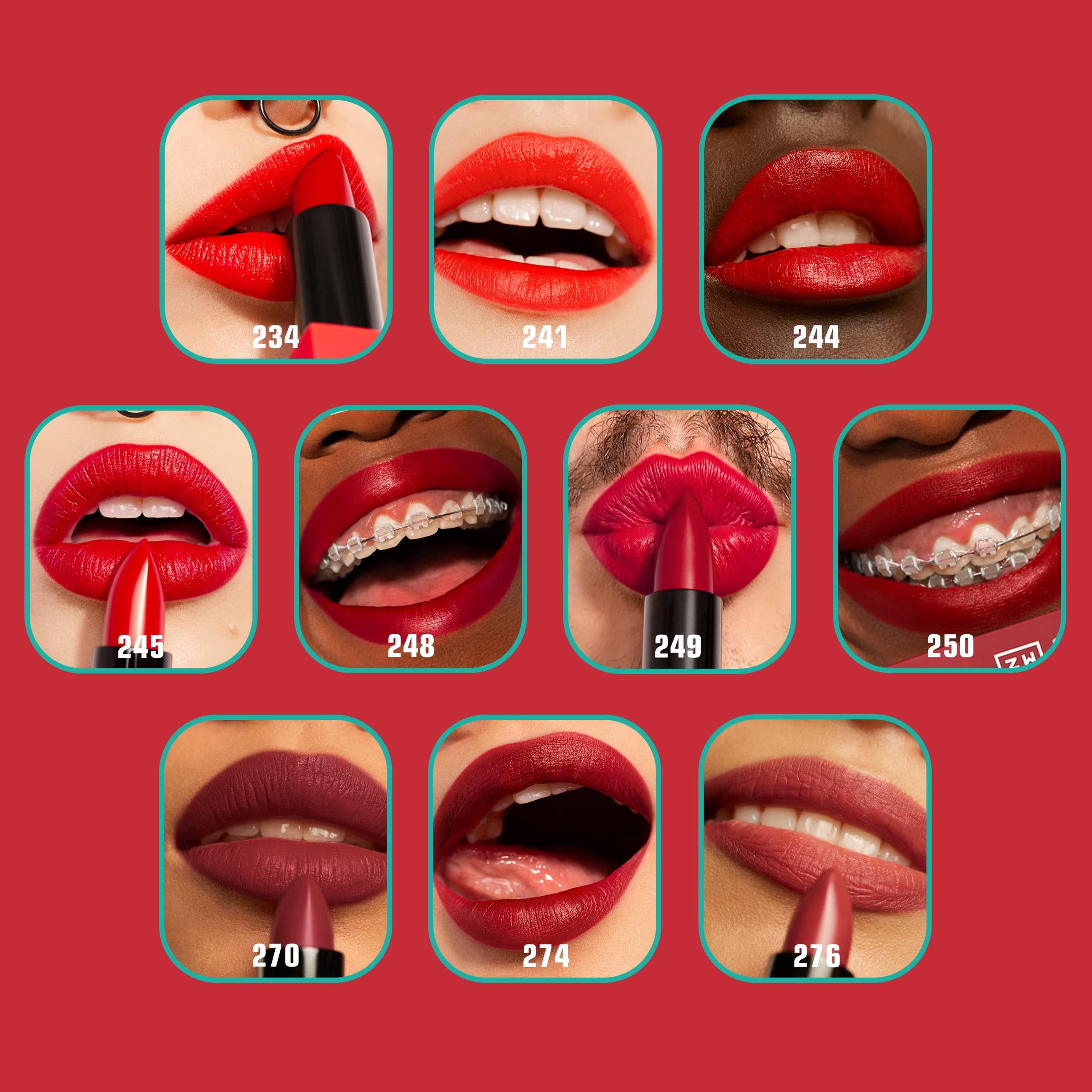 3INA MAKEUP The Lipstick 241 - Intense Red Matte Creamy Lip Colour with Vitamin E & Shea Butter 4