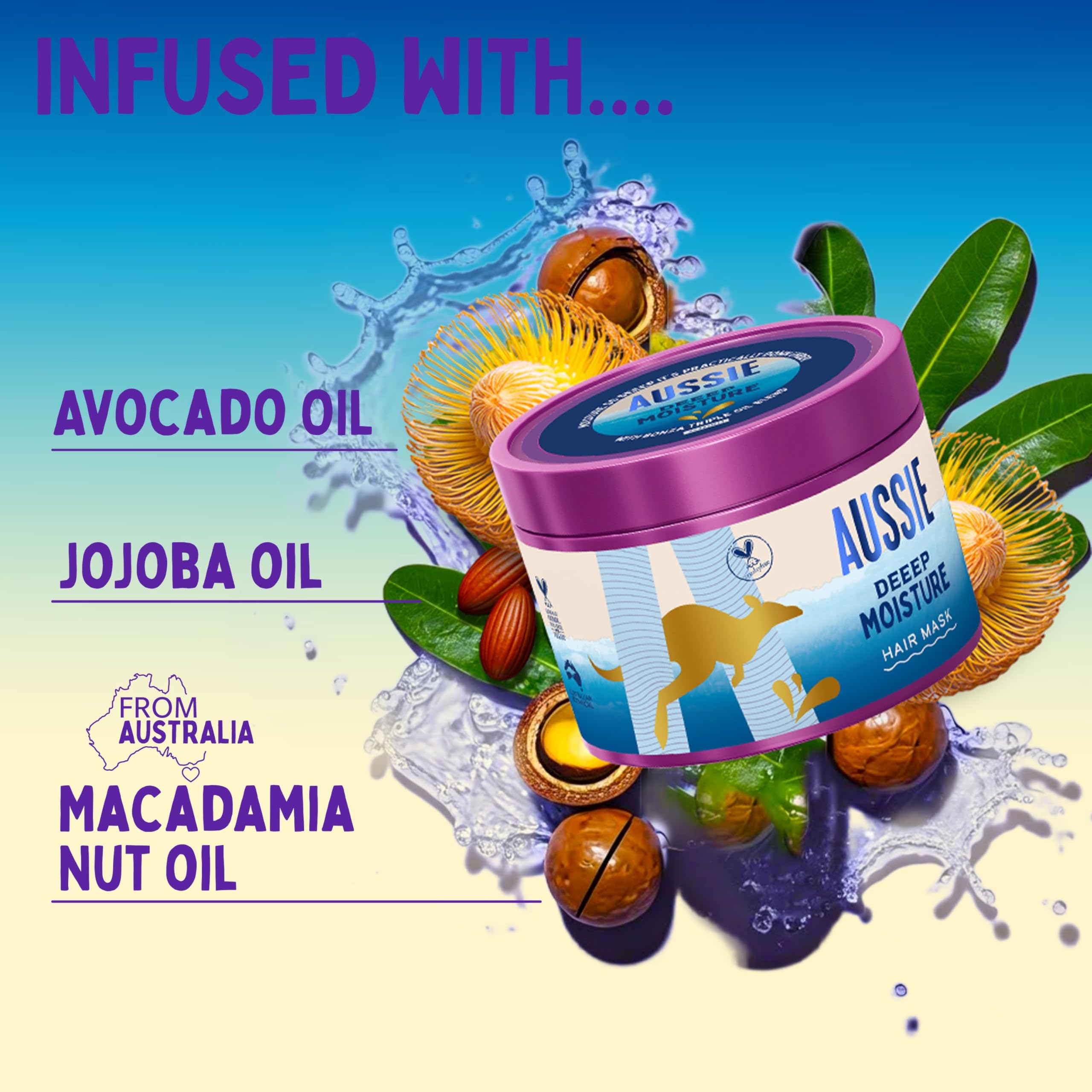 Aussie Deeep Moisture Hair Mask 500ml for Dry, Thirsty Hair with Jojoba & Coconut Oils 4