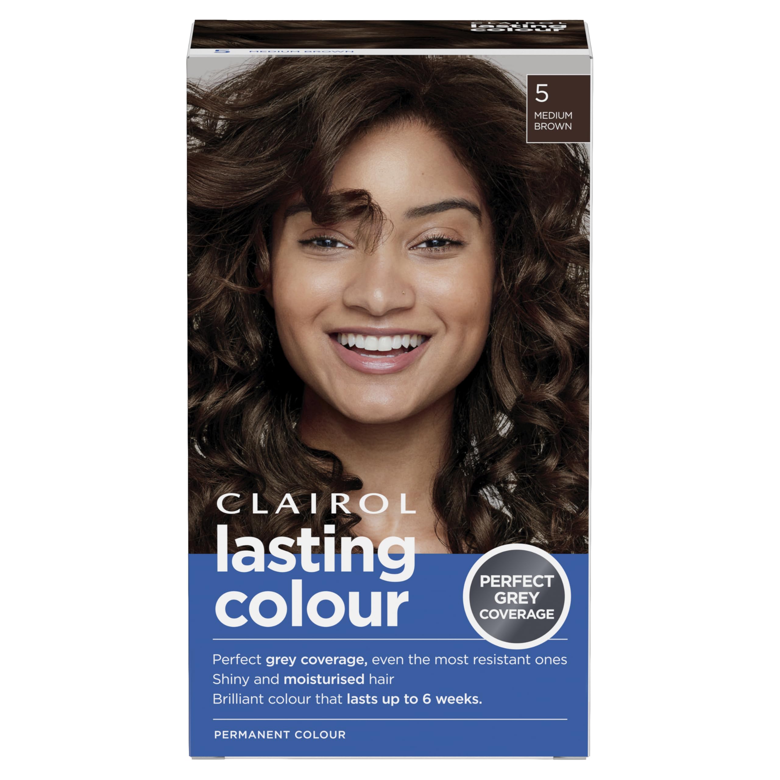 Clairol Permanente Haarfarbe | Ideale Grauabdeckung | Glänzendes und gepflegtes Haar | 5 Mittelbraun