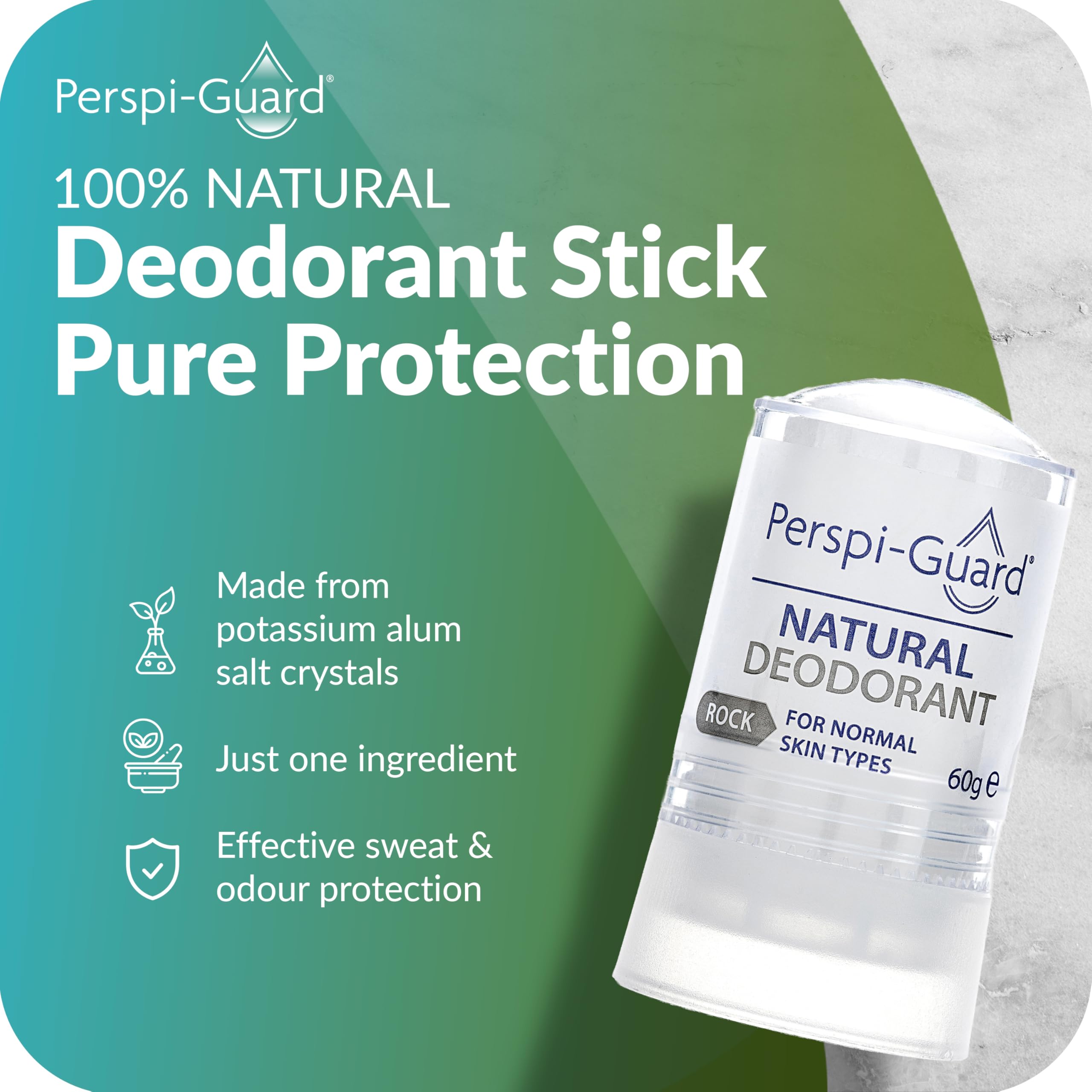 Perspi-Guard 100% Natural Aluminium Free Deodorant Stick - Vegan Friendly