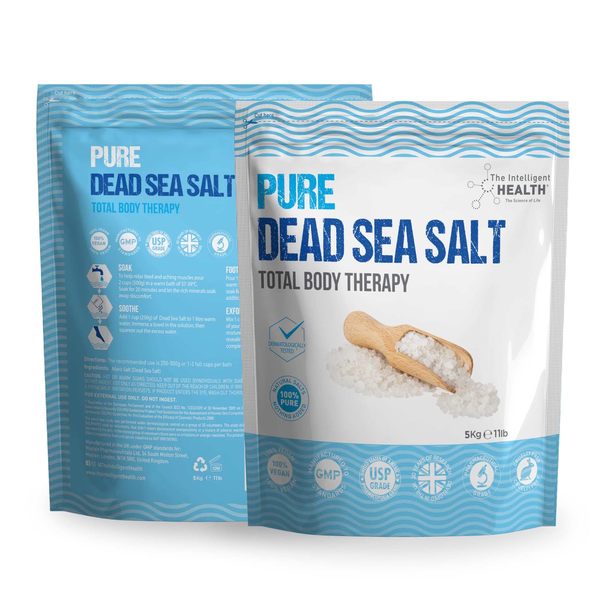 Premium Unrefined Dead Sea Salt for Muscle Recovery and Total Body Therapy Bath Soak (5 Kg)