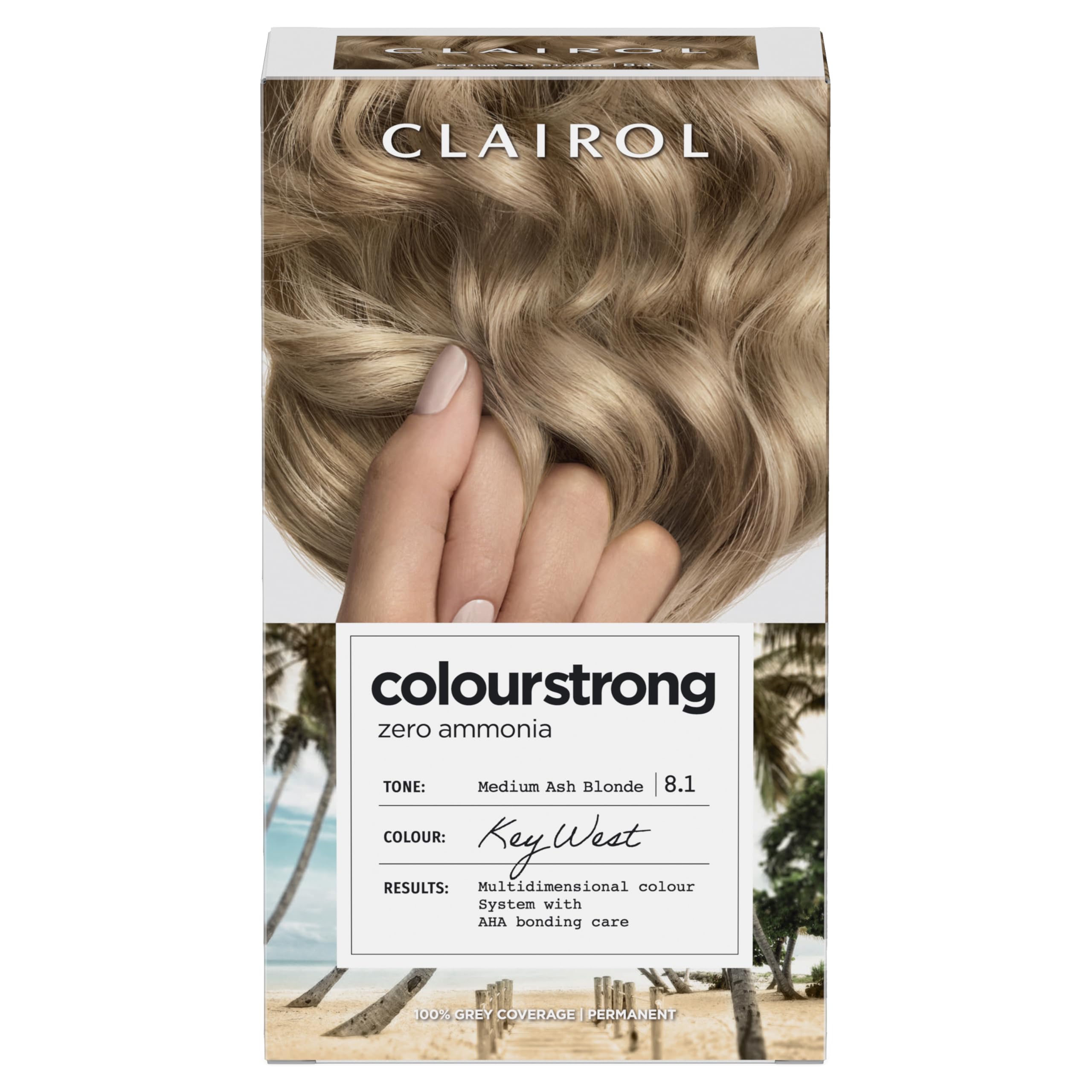 Clairol Colour Strong Permanente Haarfarbe – 8.1 Mittelblond Aschblond