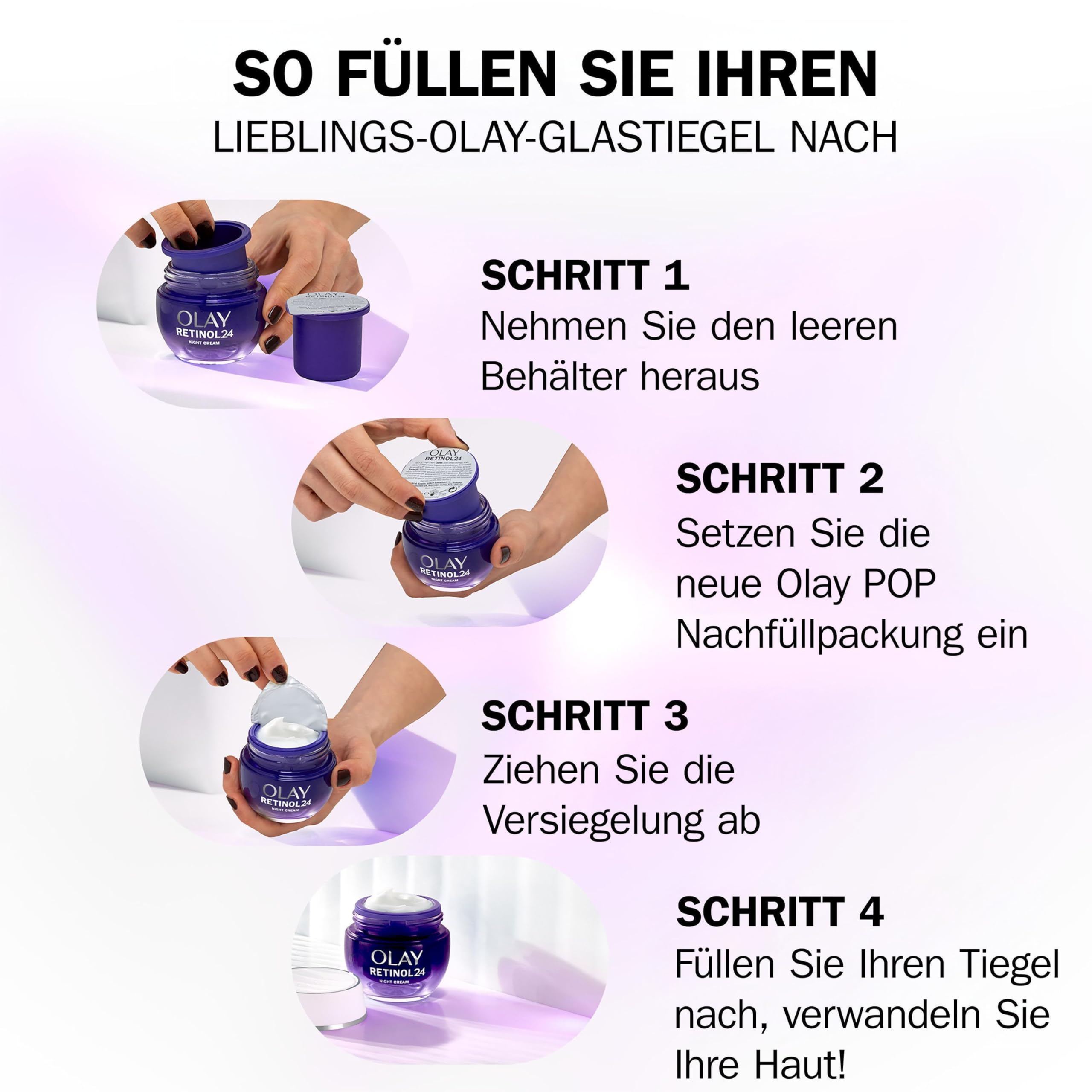 Olay Retinol 24 Night Cream Face Moisturiser REFILL with Retinyl Propionate & Vitamin E 8