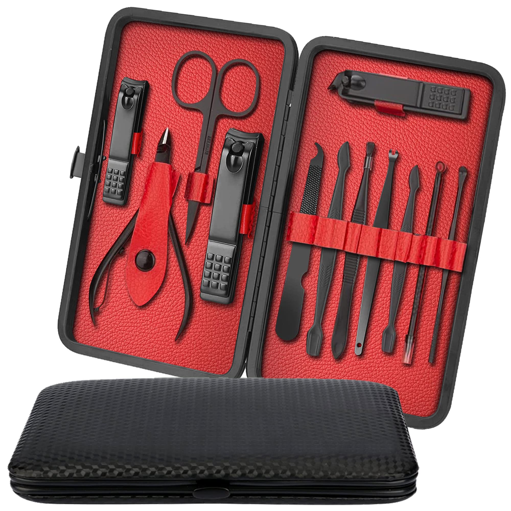 iSOUL Nagelknipser Maniküre-Set 12-teilig Herren, Damen Edelstahl Professionell