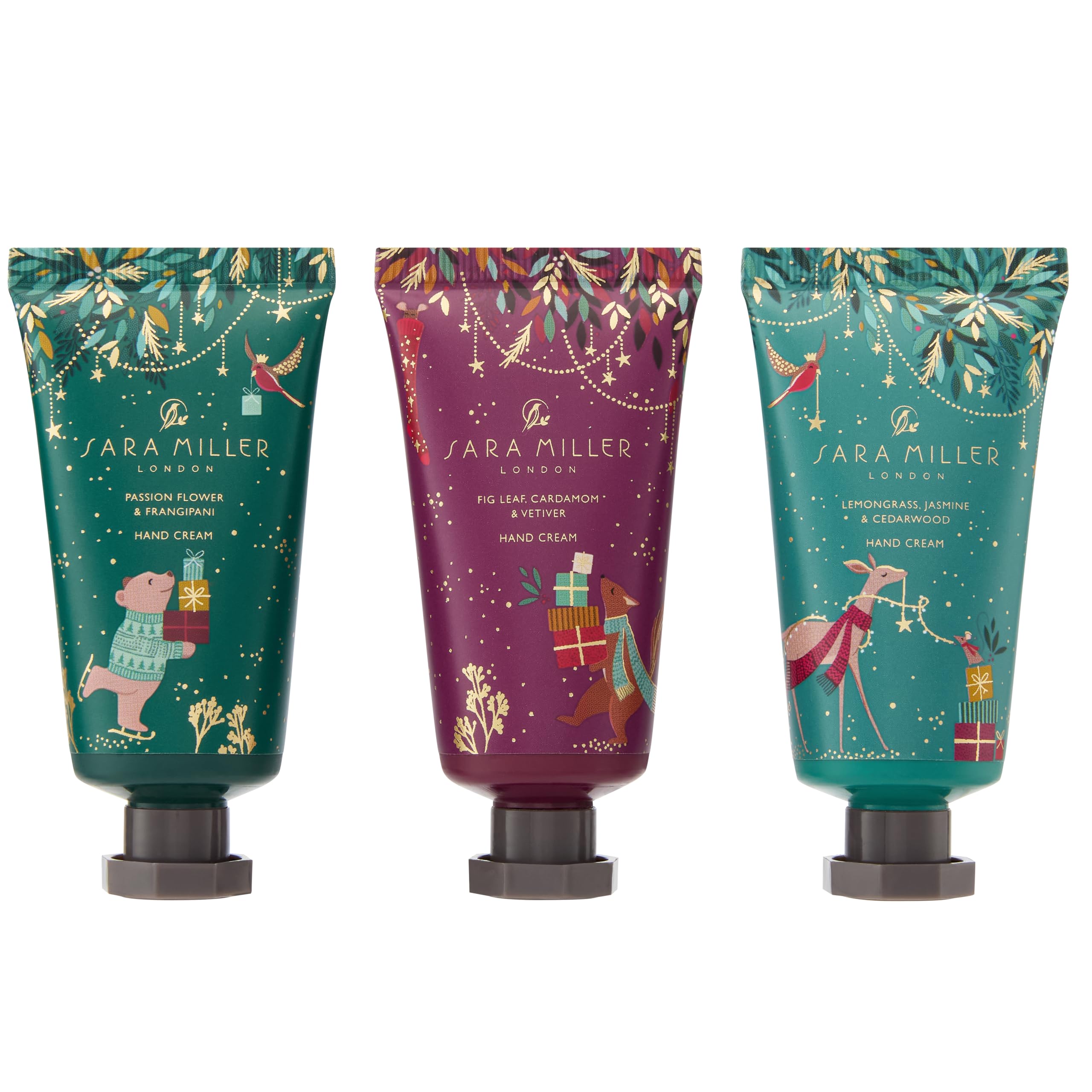 Sara Miller London Hand Cream Trio Set (3 x 30ml) with Tropical & Amber Fragrances 3